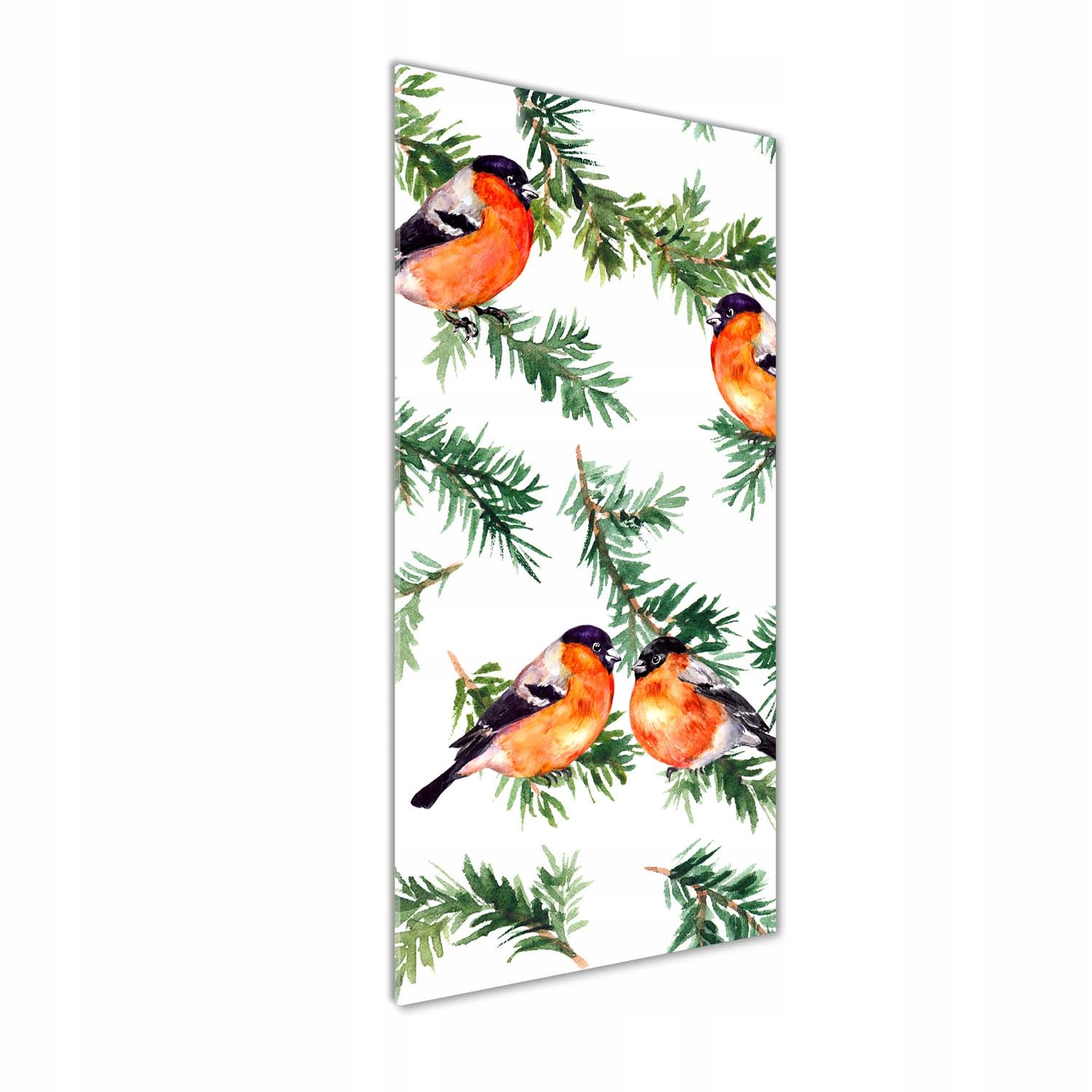 

Foto obraz szkło akrylowe Rudzik i iglaki 50x125cm