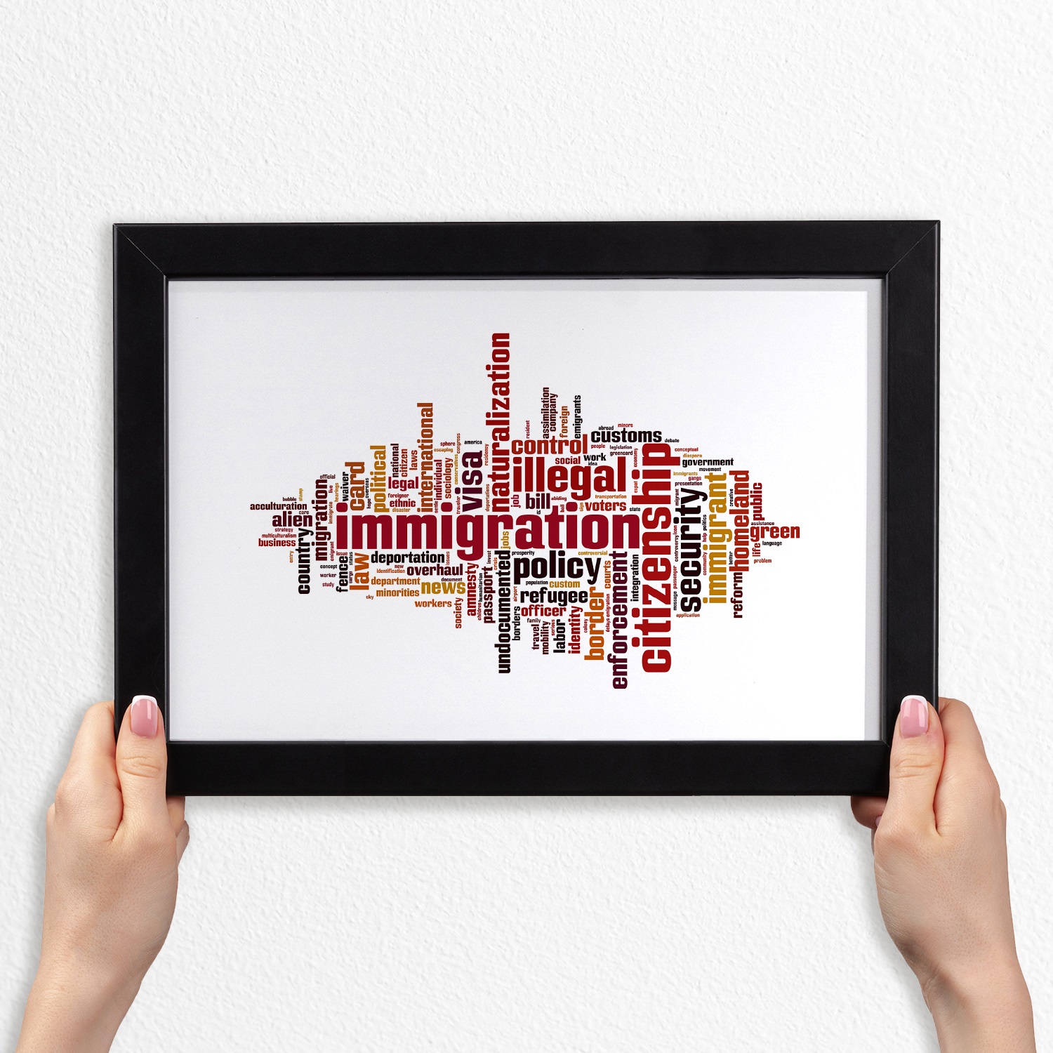 

Wiszący foto obraz z ramką mdf Imigracja 30x20 cm