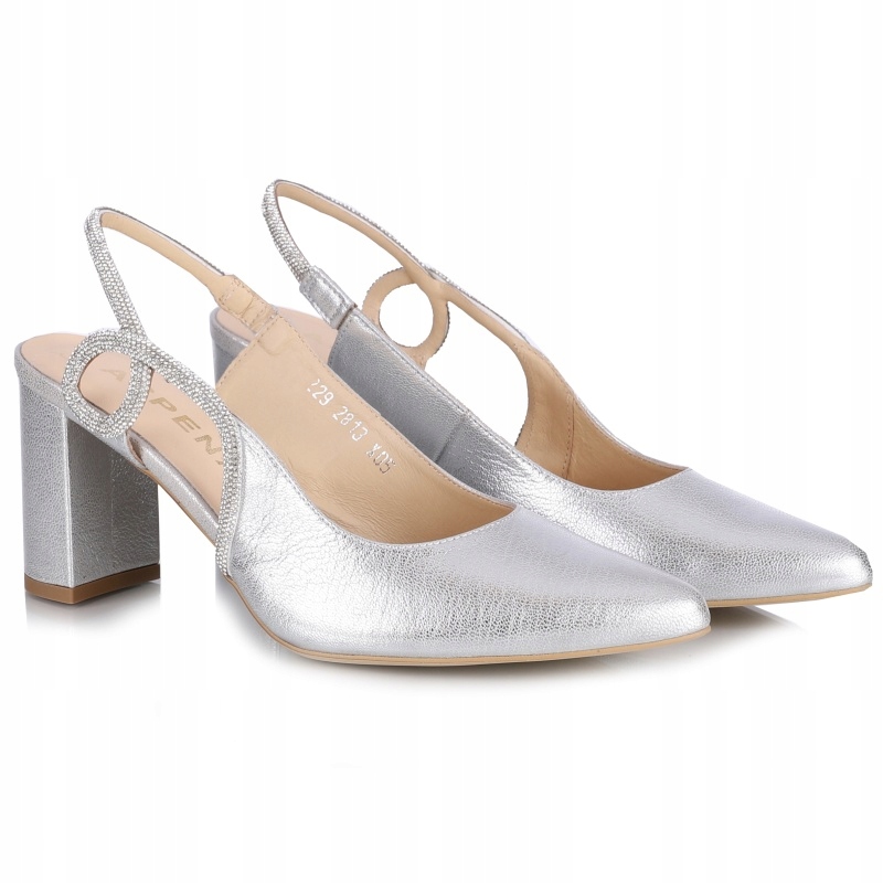 Dámské sandály Aspena Kor 2813 POP180 stříbrné Kůže VEL.40