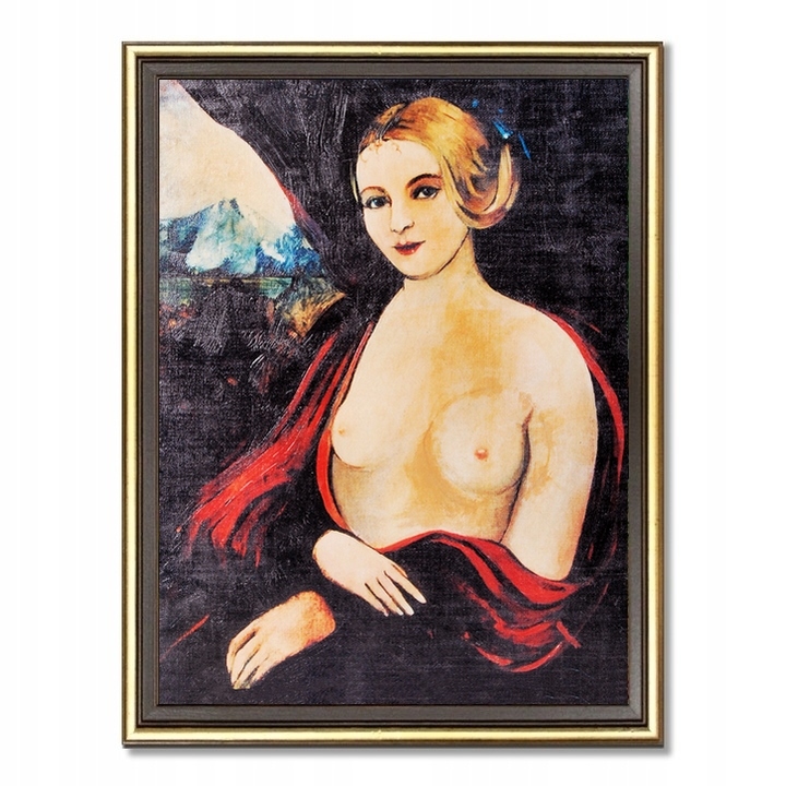 Śmieszny Obraz Van Klomp Upadła Madonna z wielkim cycem rama złota