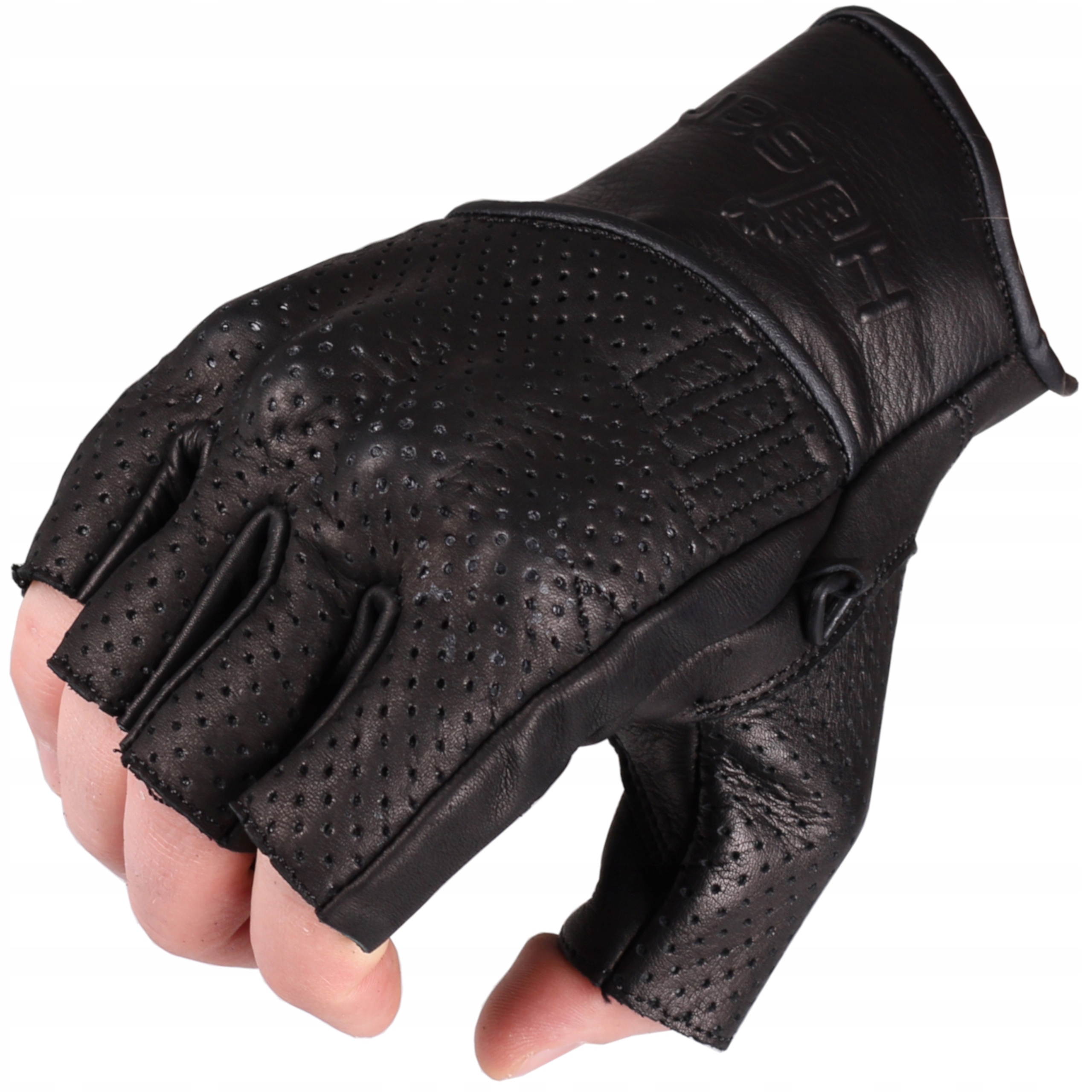 Skórzane Rękawice Motocyklowe bez palców Husar Breeze Short przewiewne