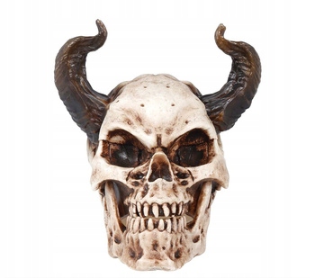 Halloweenská dekorace Lebka s rohy 20 cm