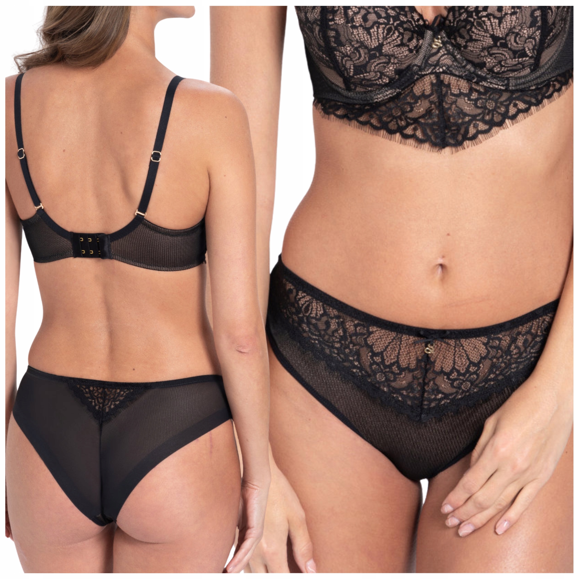 Krajkové smyslné kalhotky brazilské kalhotky Samanta Tamala M300 tattoo černé XL