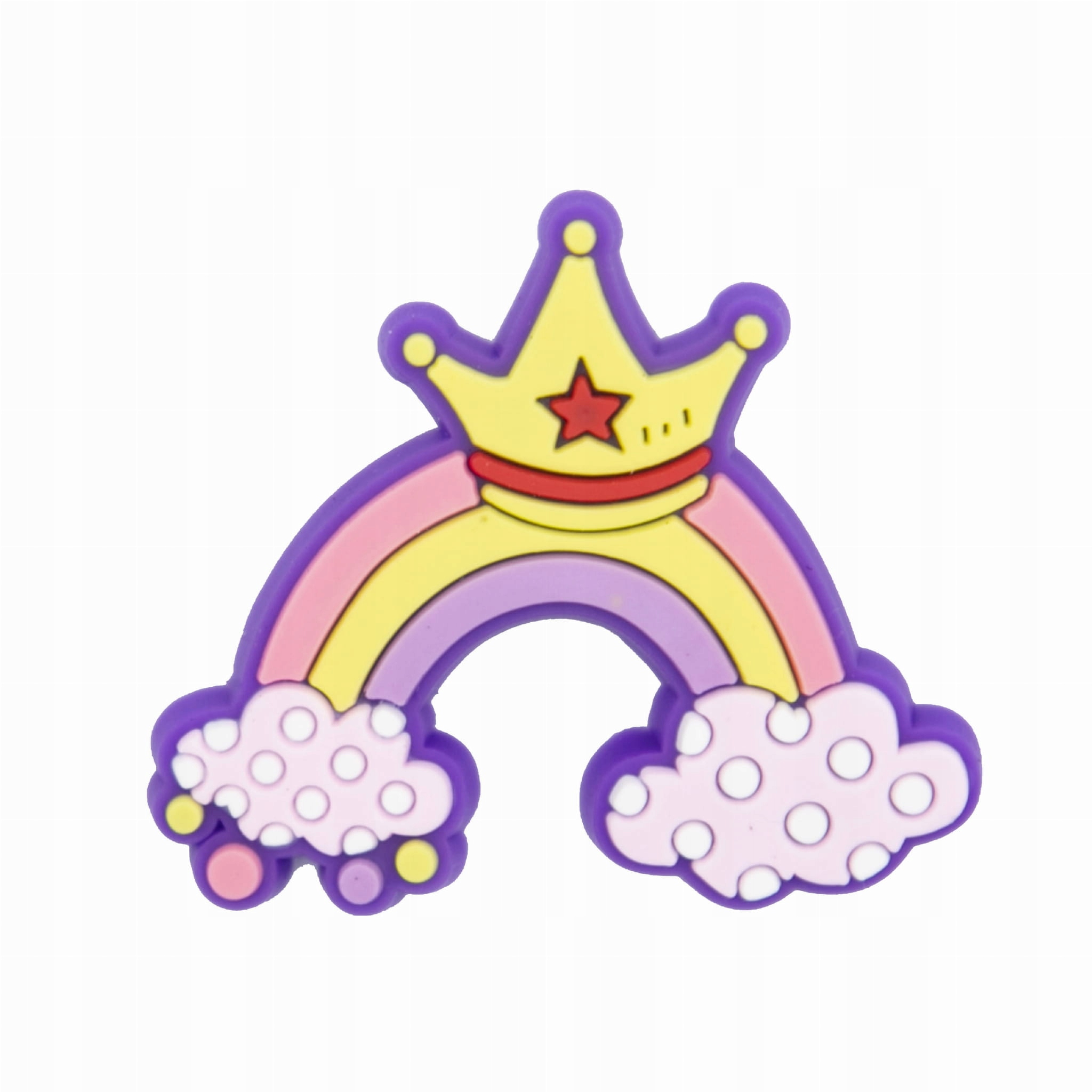 

Tęcza z koroną wpinka ozdoba do kroksów, crocs