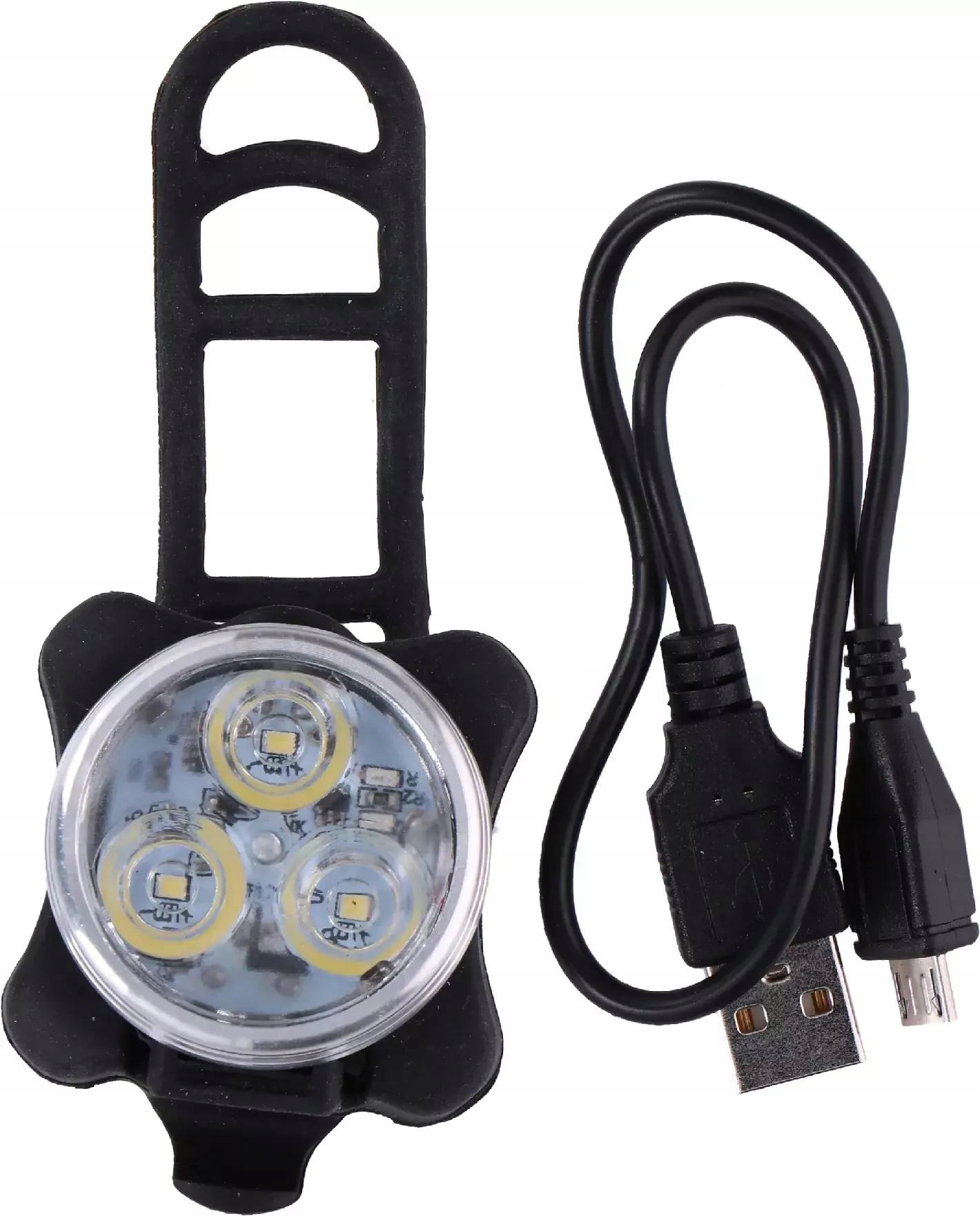 Lampka rowerowa przednia Led na przód kierownicę akumulator Usb Dunlop