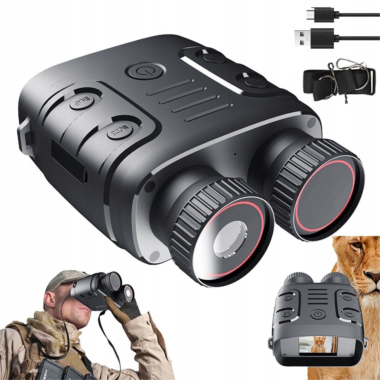 Noční Taktický Dalekohled Pro Noční Vidění 10 X 1080P Turistický Survival 800 M