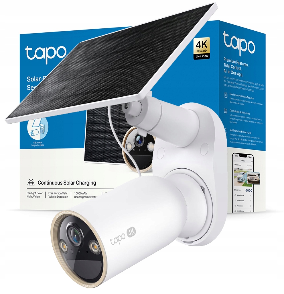 Ip Kamera Pro Monitorování Tp-link Tapo C460 Kit Se Solárním Panelem IP66 4K