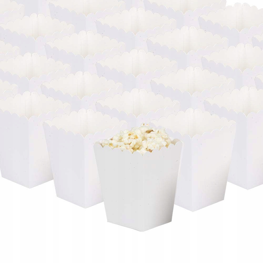 Kontejnery na popcorn 24 kusů bílé pro filmy a akce značky Gaka Favor