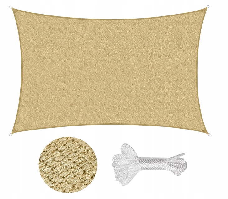 ŻAGIEL PRZECIWSŁONECZNY PIASKOWY ŻÓŁTY 300X300 CM