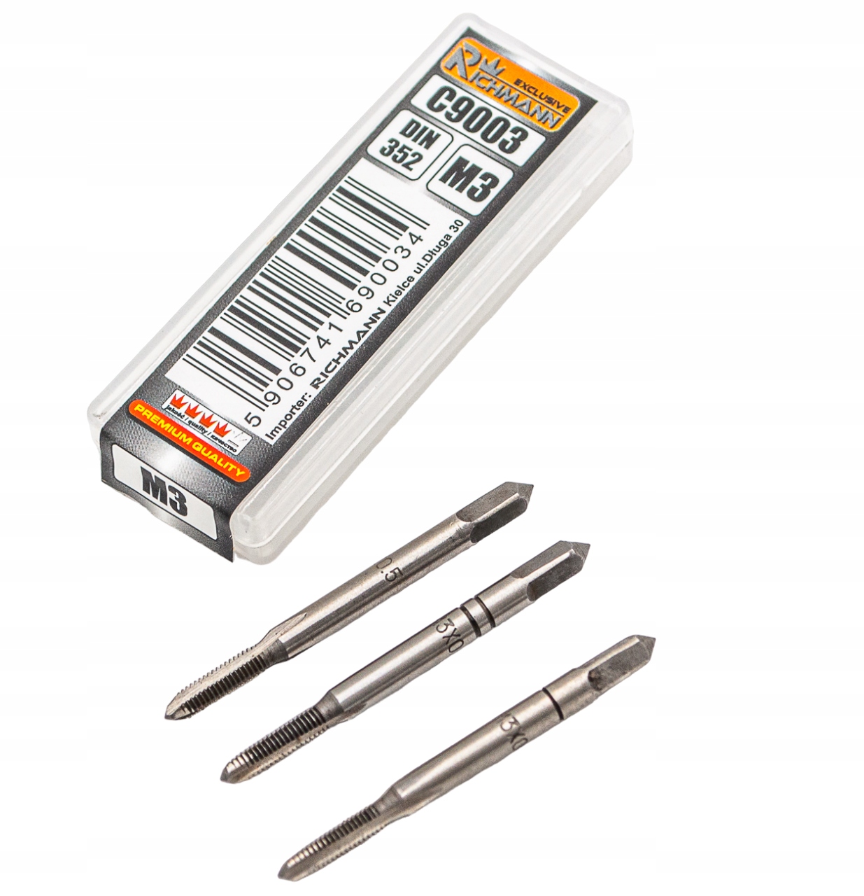 

Gwintownik M3 Hss Gwint M3x0.5 mm. Komplet 3 Szt