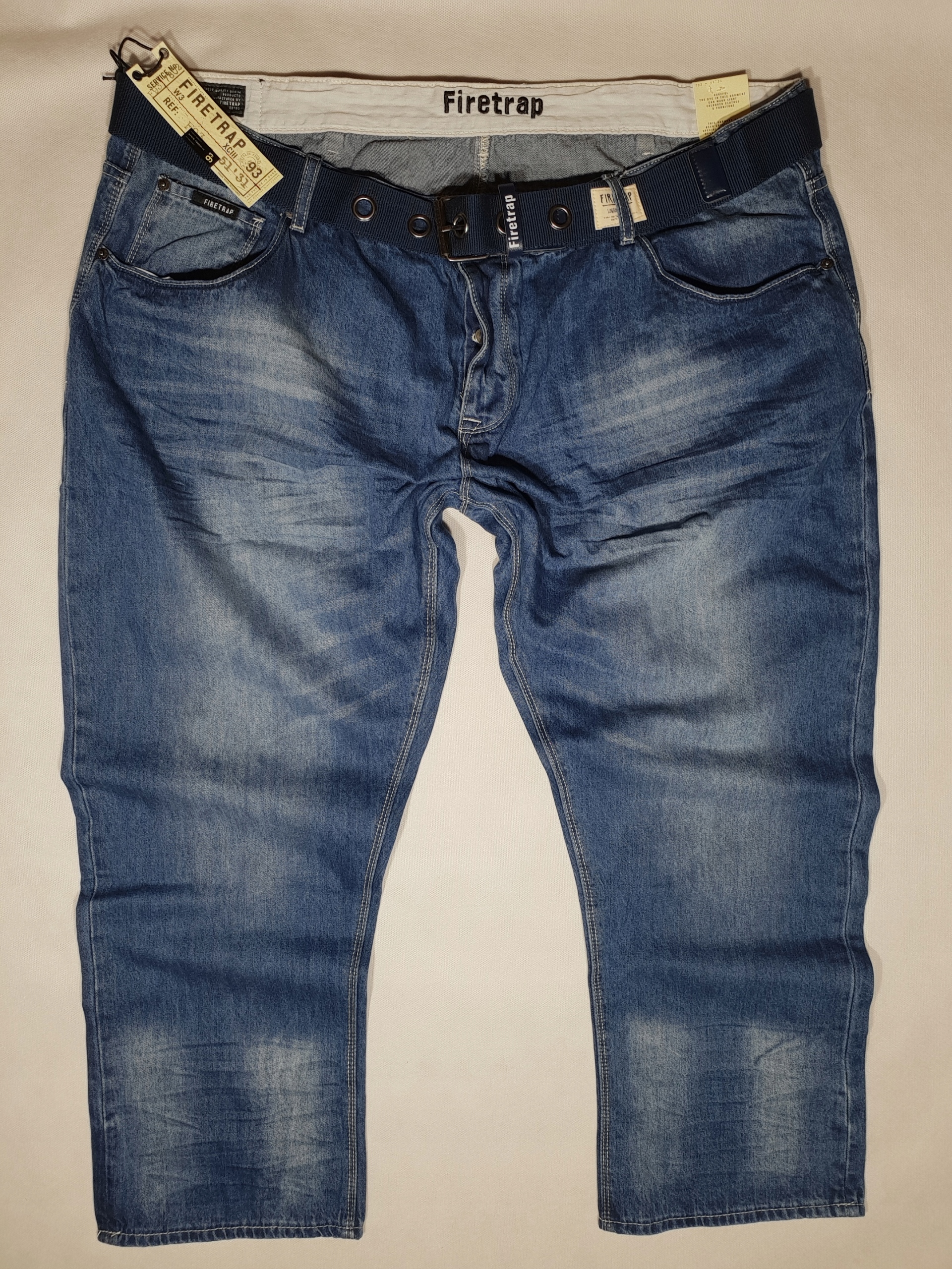 FIRETRAP rovné džínsy s opaskom W48s 114cm pás