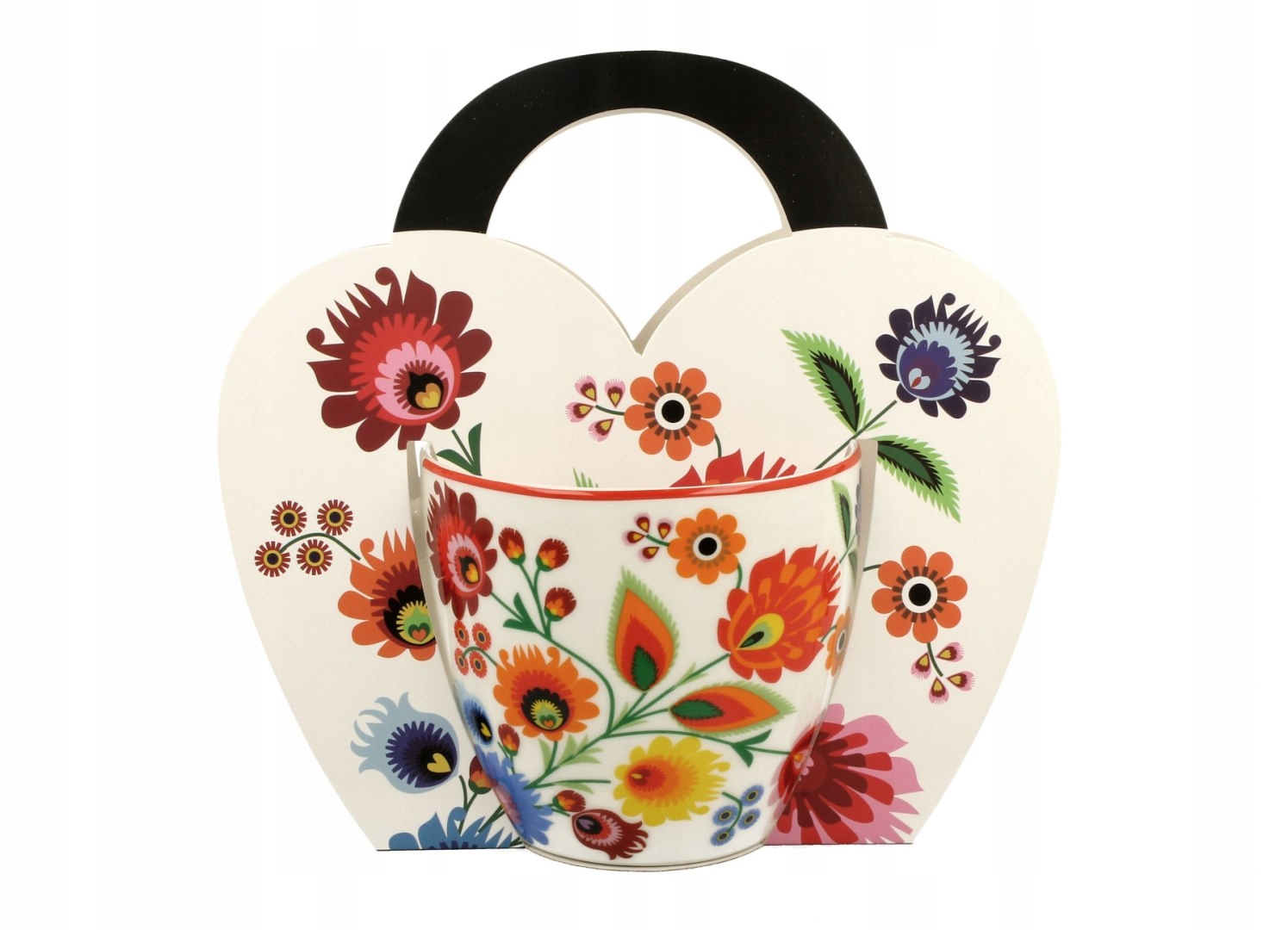 

Kubek Z Regionalnymi Wzorami Kwiatów Pawich Oczek