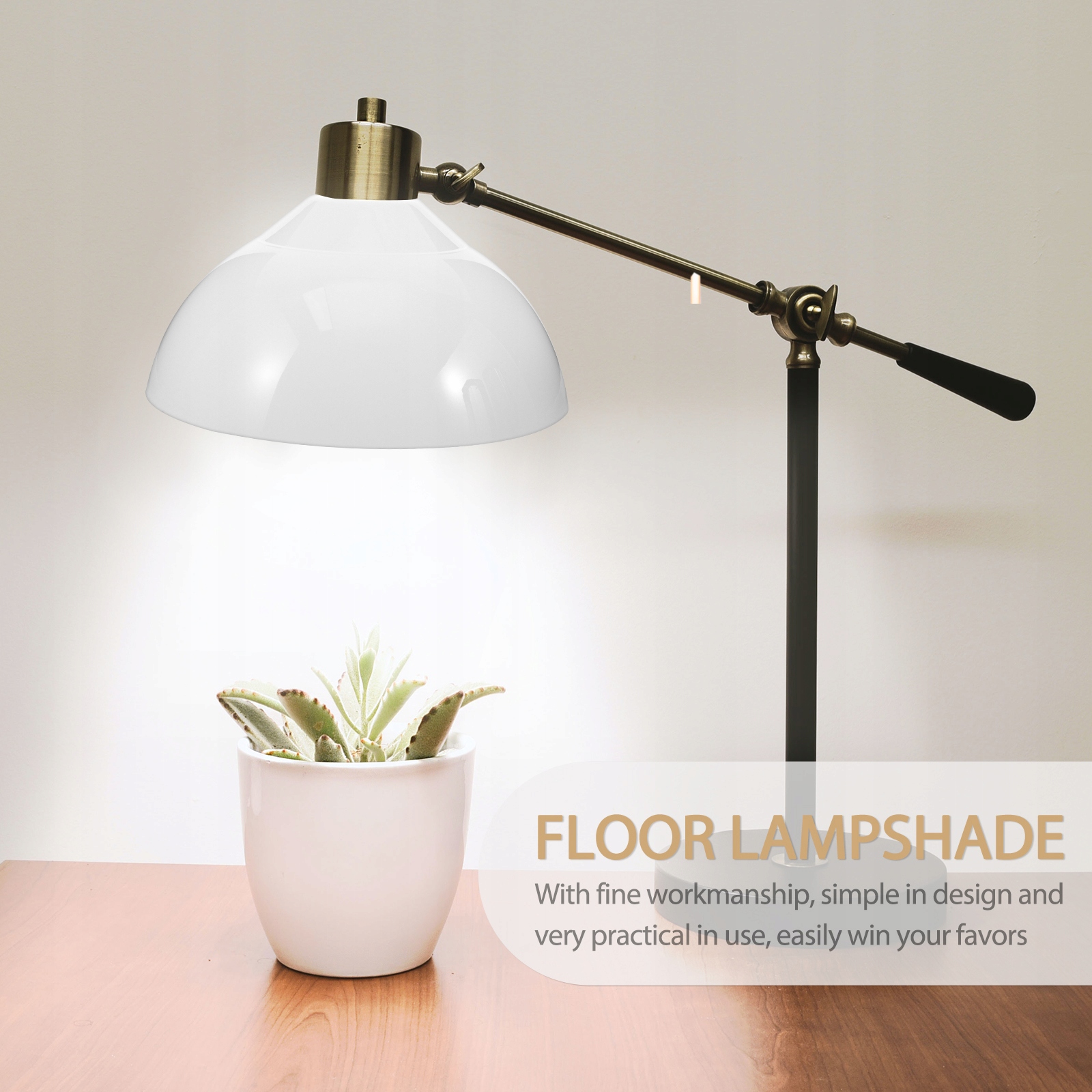 KREMOWA OSŁONA LAMPY STOJĄCEJ AKRYLOWY Klosz Gwint żarówki brak