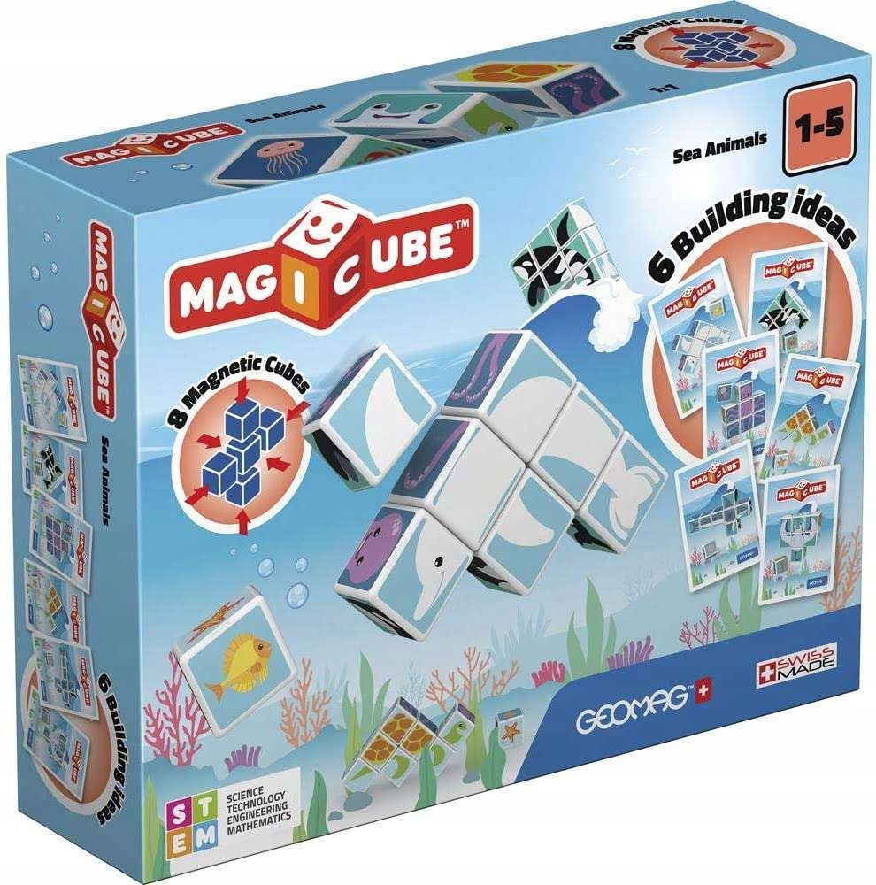 KLOCKI MAGNETYCZNE MAGICUBE ZWIERZĘTA MORSKIE Liczba elementów 1 szt.