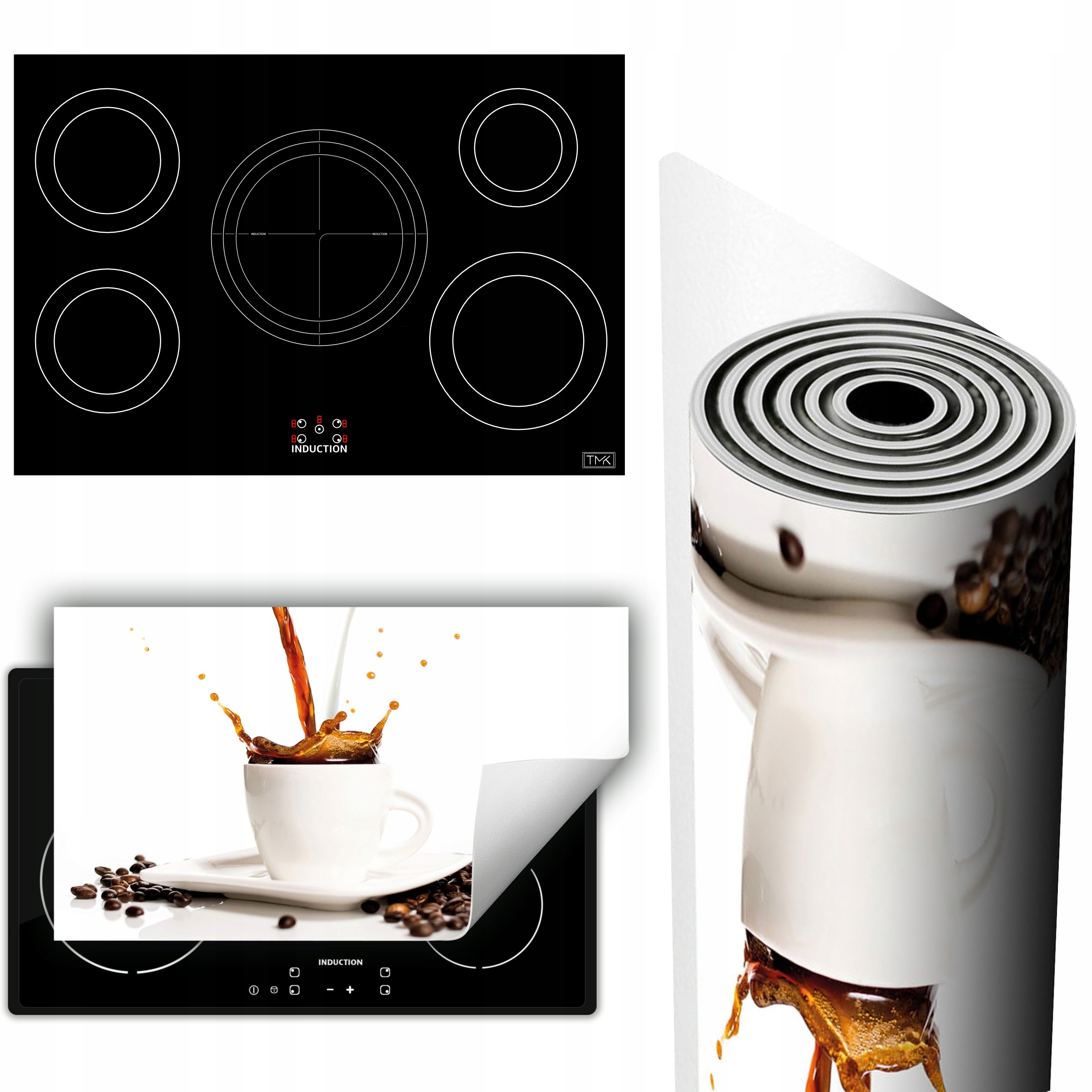 Vinylová Podložka Ochrana Kuchyňské Desky 90x52 bílá káva