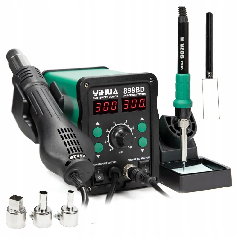 Pájecí stanice na hroty 900M-T 2v1 hrotová hot air 700W Yihua 898BD