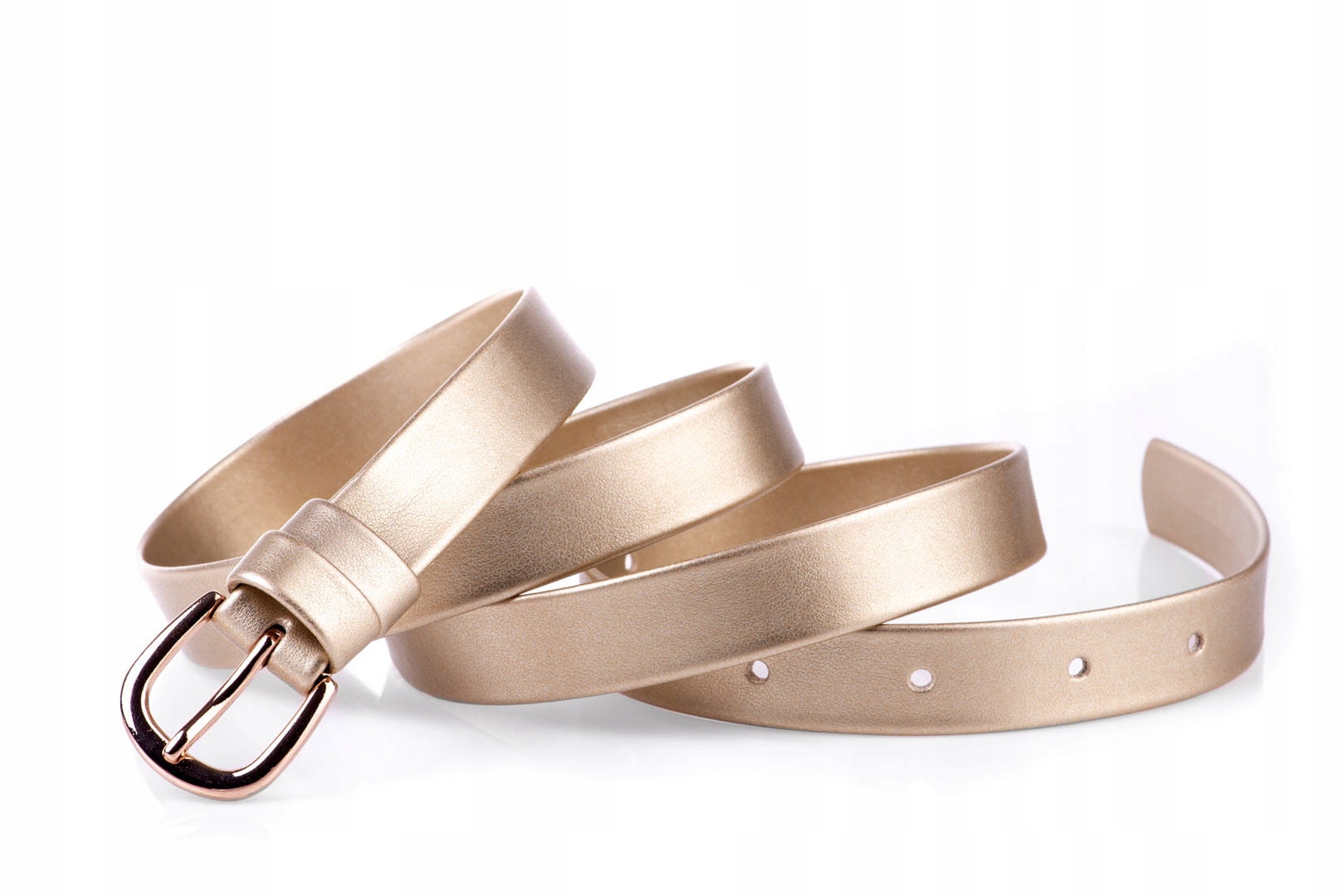 

Pasek damski klasyczny złoty mat 2 cm