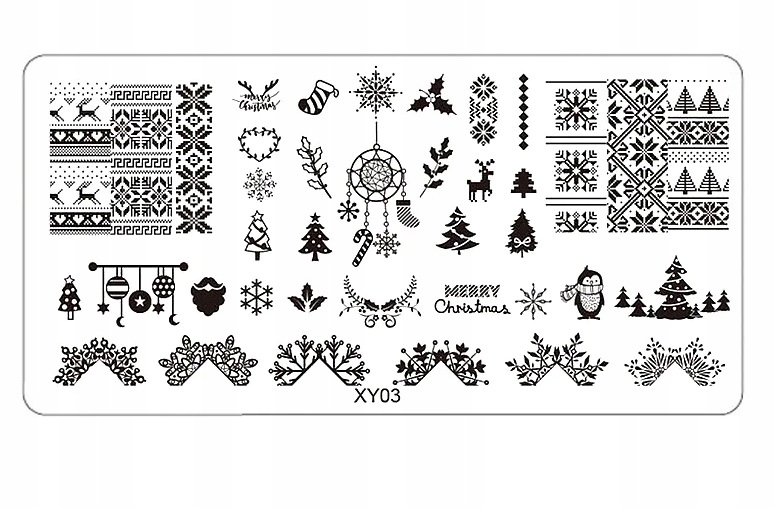 BLASZKA PŁYTKA DO STEMPLI PAZNOKCI ŚWIĄTECZNA XY3