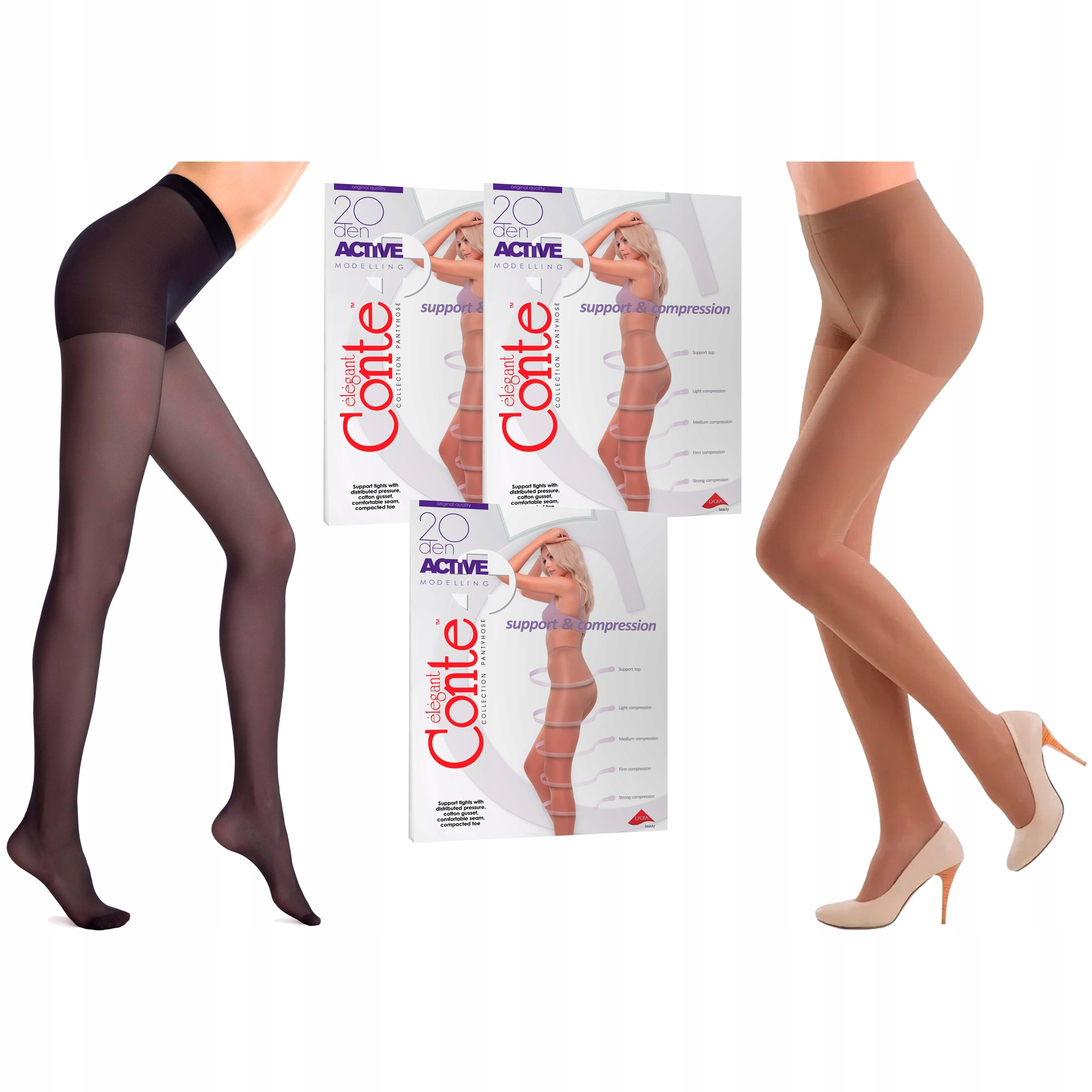 

Rajstopy Lycra Conte Active 20 Den, 3-pak , 5-XL