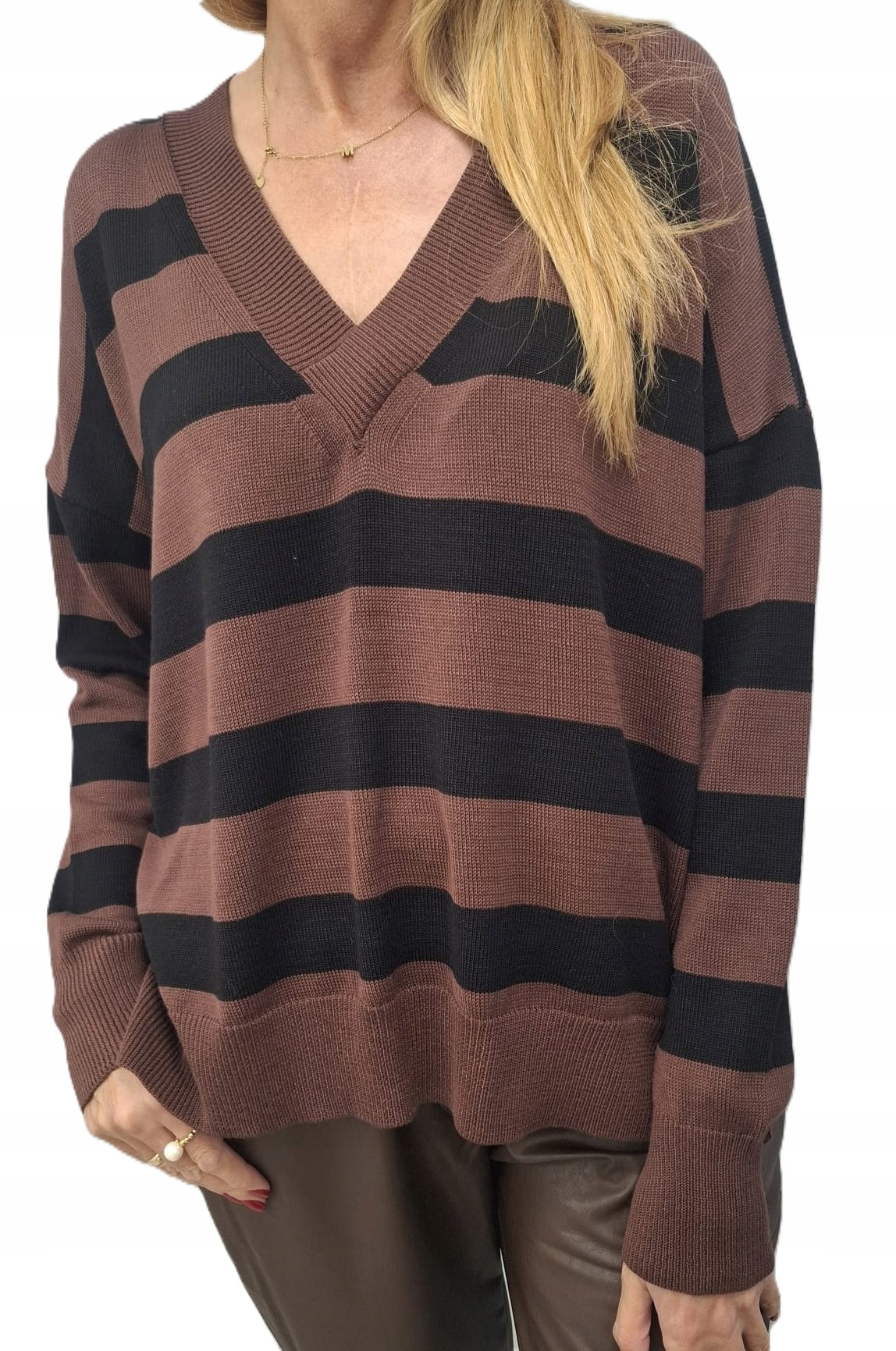 Cocomore Svetr Bluza V Pruhy Hnědá Černá Novinka