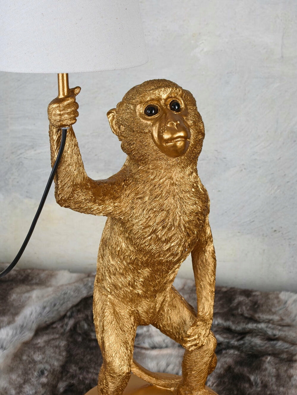 Lampa Stołowa Złota Małpa w Stylu Glamour Marka inna
