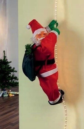 MIKOŁAJ ŚWIECĄCY WSPINAJĄCY NA WĘŻU DRABINIE 200cm Motyw mikołaj