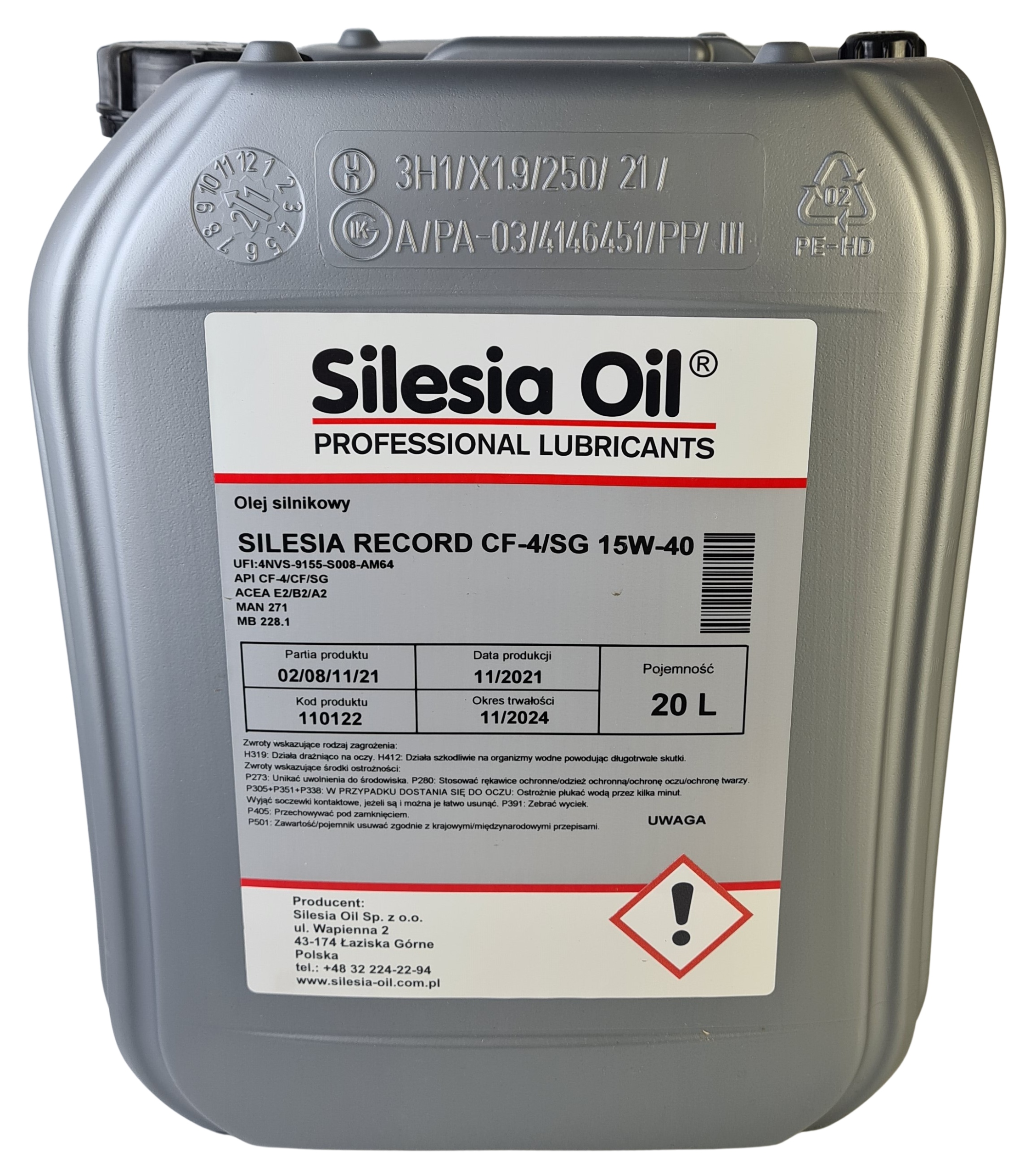 

Olej Silnikowy Silesia 15W40 20L CF-4/SG