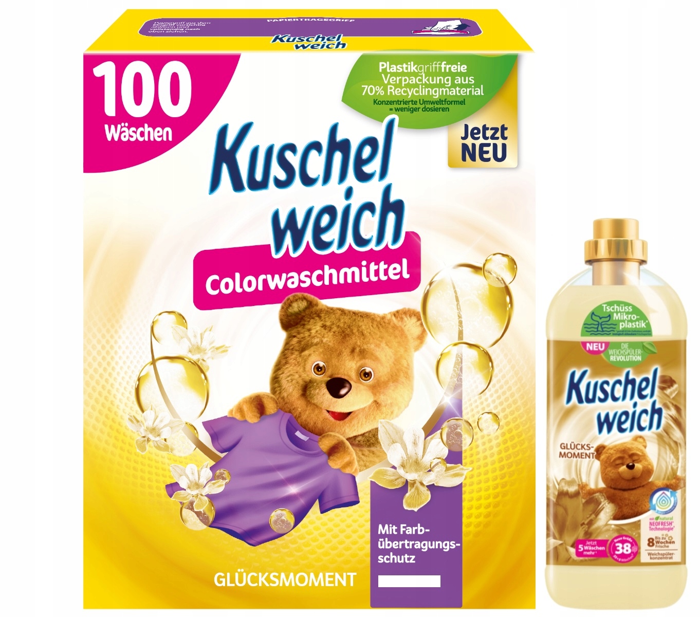 Levně Kuschelweich Prací prášek Color Glucksmoment 5,5 kg tekutá aviváž