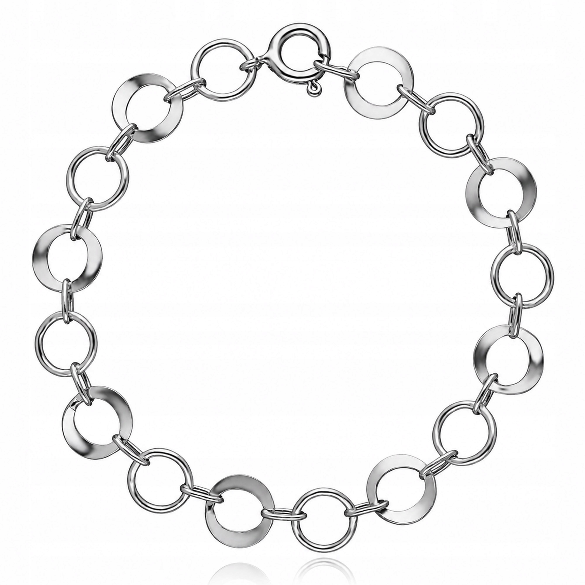 Náramek Rolo Stříbrný 925 Kulaté Články Elegantní Dámský 19 Cm