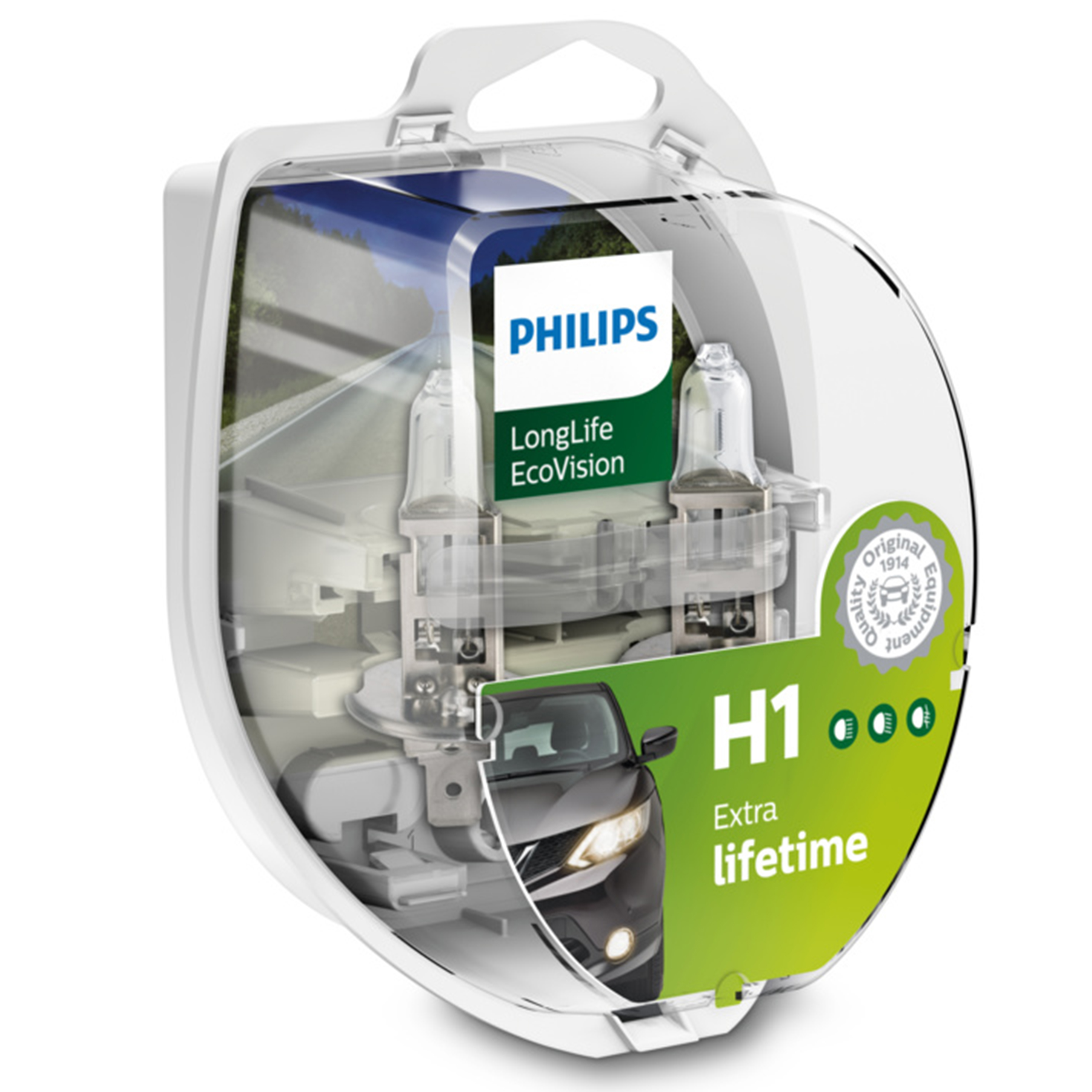 Philips Żarówka H1 LongLife EcoVision 4xŻywotność