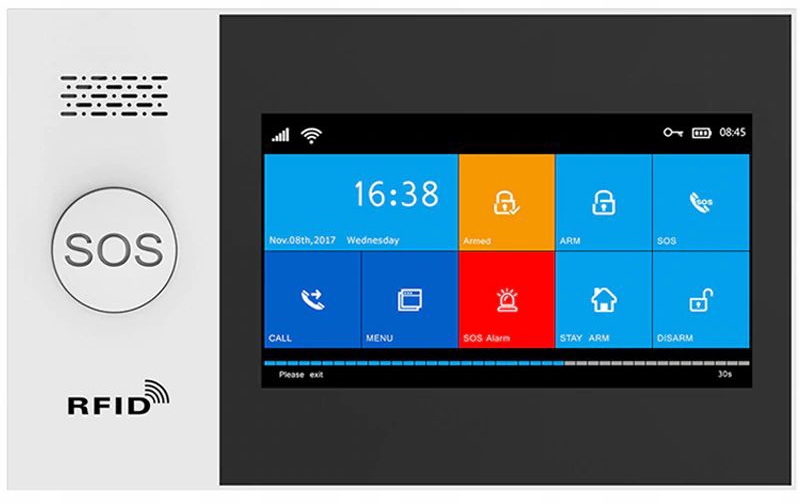 BEZPRZEWODOWY ALARM LCD GSM APP SYRENY WIFI TUYA Marka OXE