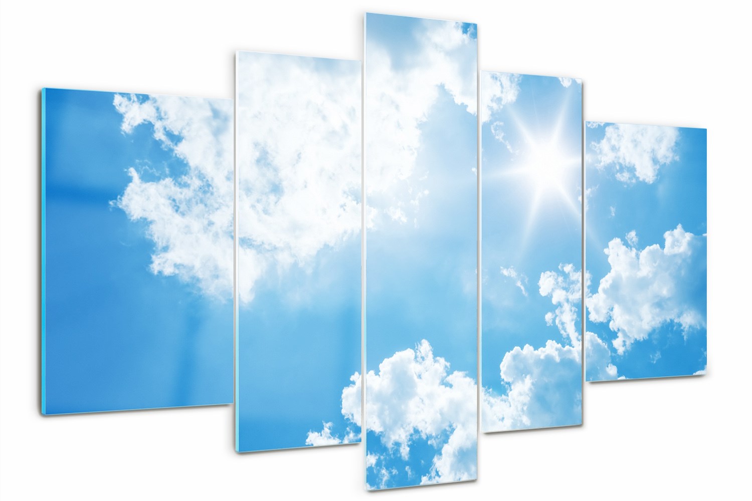 Skleněný triptych na zeď Mraky na obloze