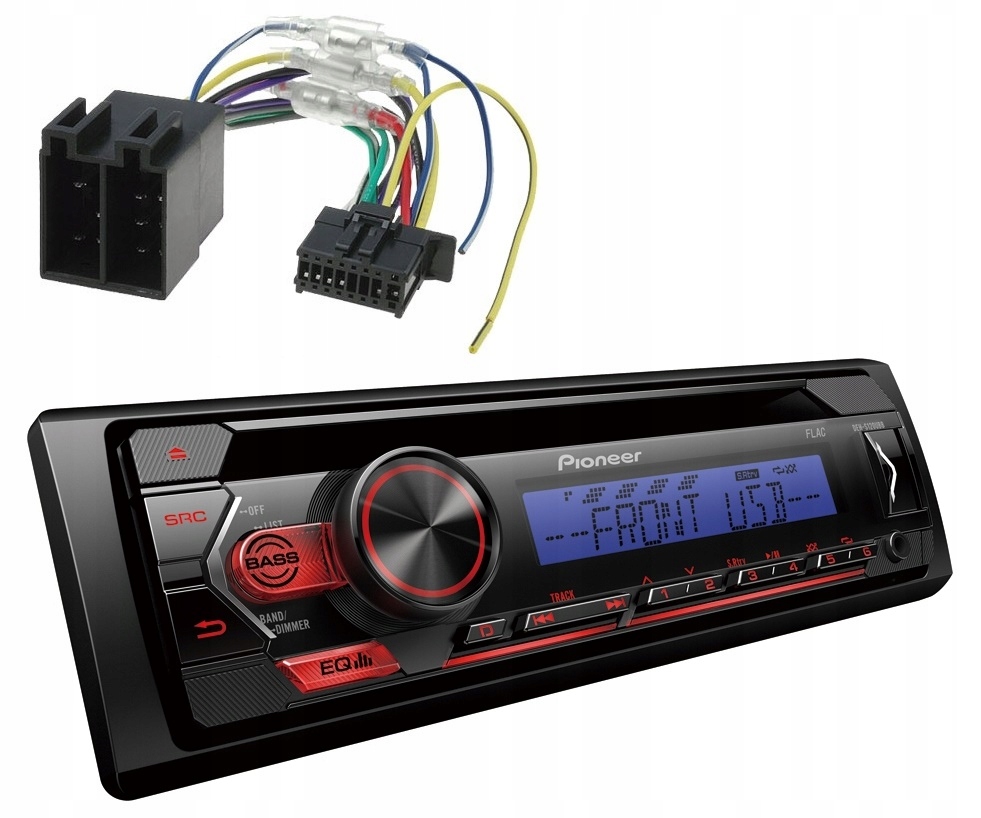 Pioneer DEH-S120UBB autorádio CD MP3 Usb Aux modré Iso adaptér