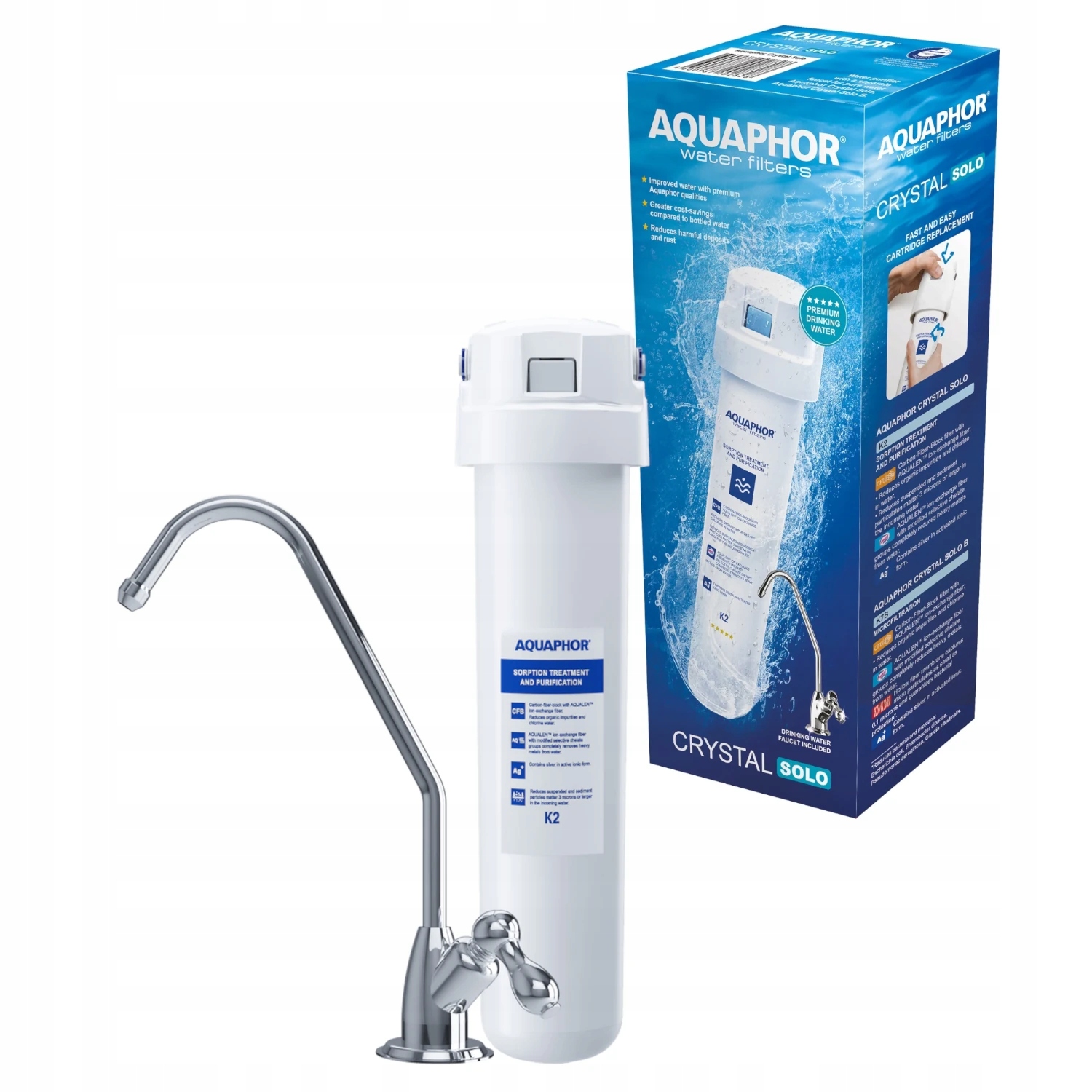 Aquaphor Kryształ Solo Mały filtr do wody pod zlewozmywak z wylewką