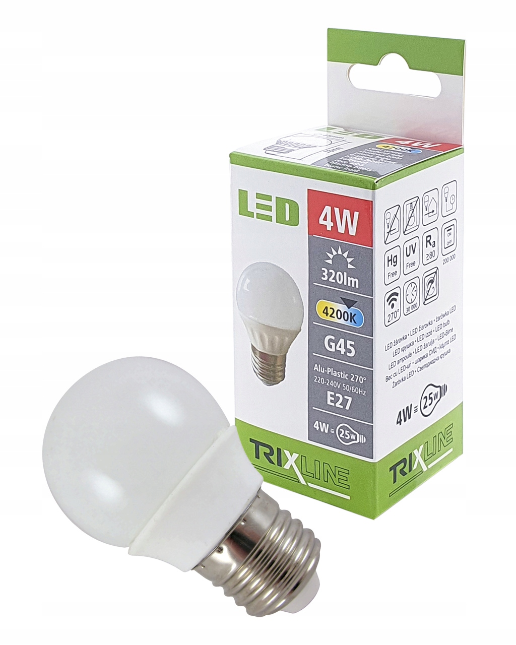 

Żarówka Led 4W E27 biała barwa neutral mała kulka