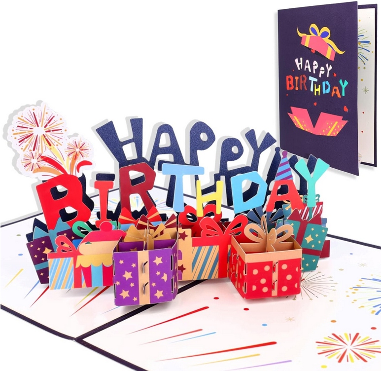 Duża Kartka urodzinowa 3D prezent dla kobiet mężczyzn dzieci happy birthday