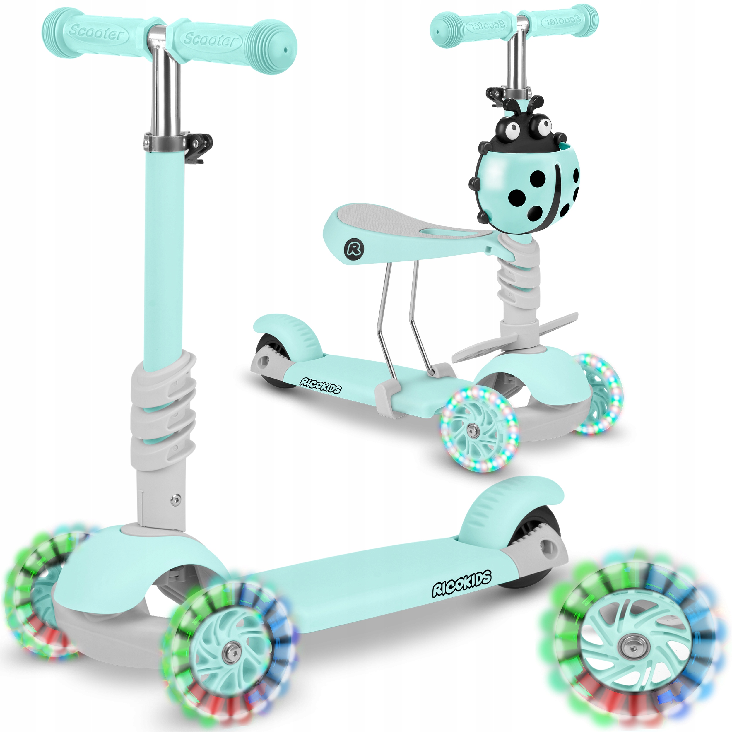 

Hulajnoga Trójkołowa Balansowa Ricokids 3w1 Led
