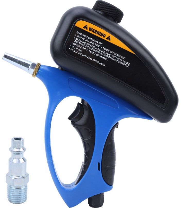 PISTOLET PNEUMATYCZNY DO PIASKOWANIA PIASKARKA DYSZA ZBIORNIK 510ML