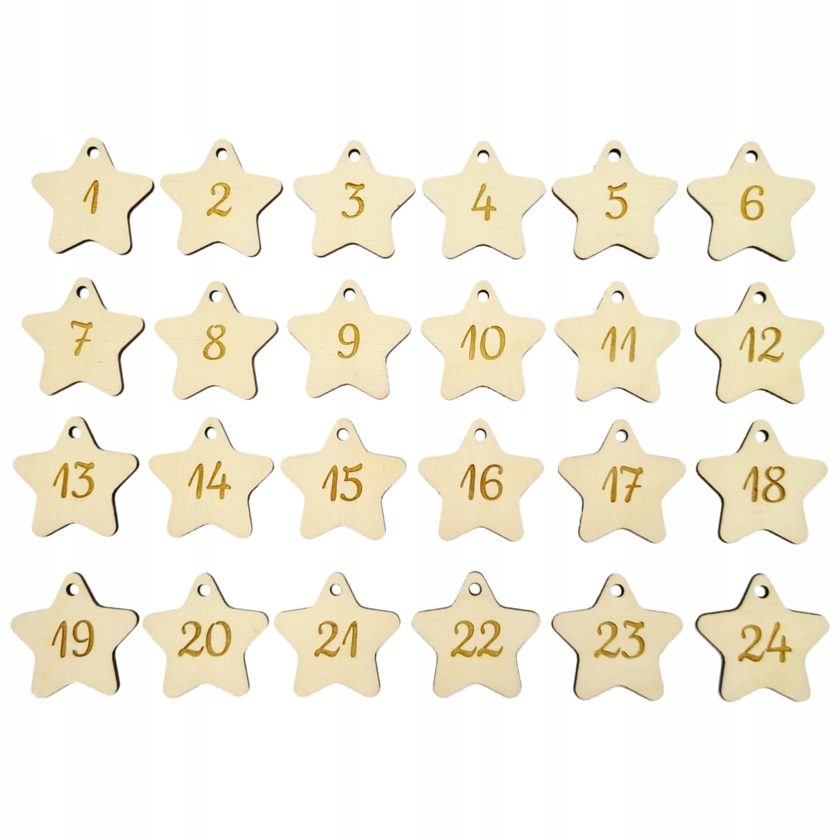

Kalendarz Adwentowy gwiazdki z numerami 24szt