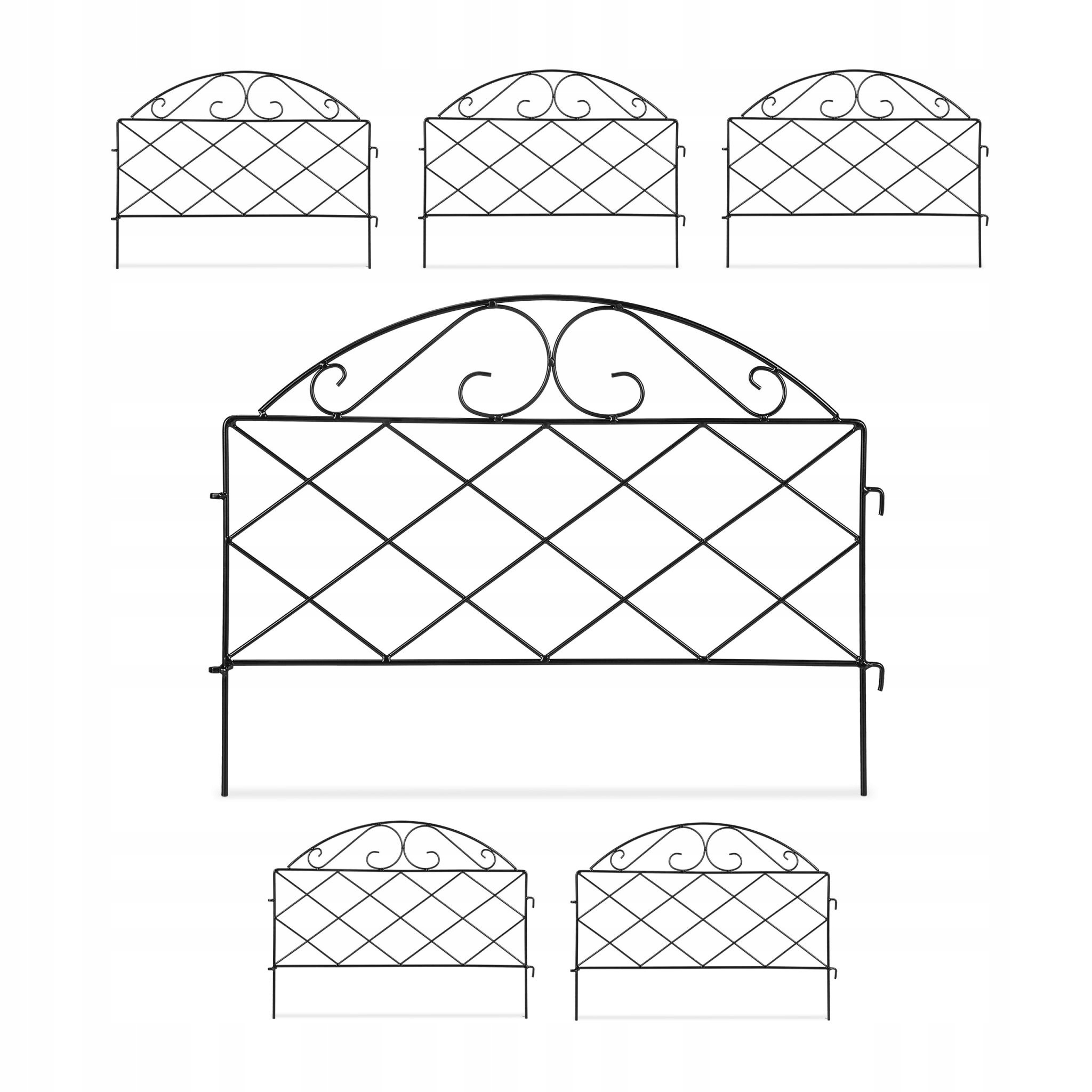 Záhradný obrubník kov 54 cm x 40 cm čierny