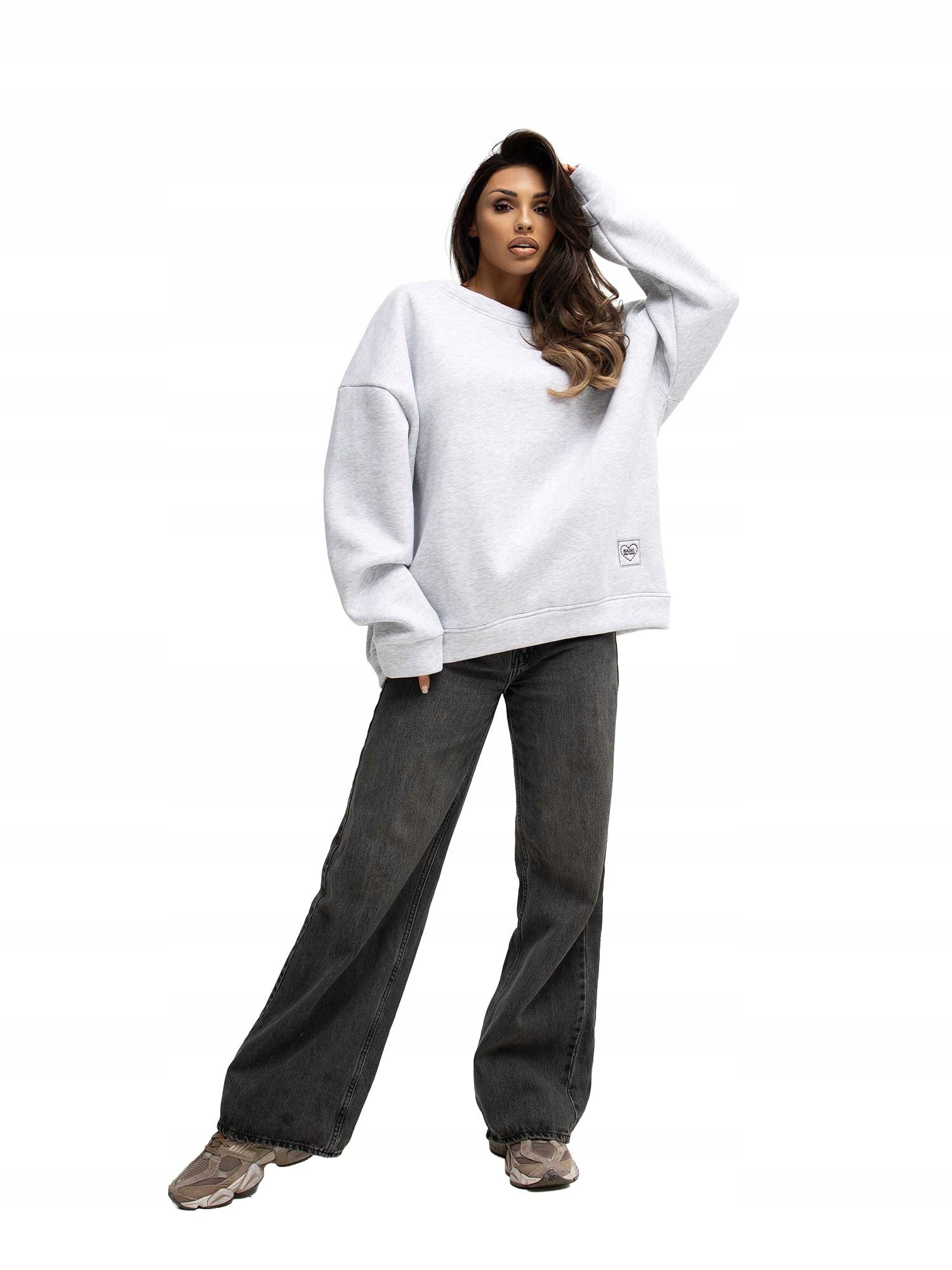 Bluza Oversize Damska Dresowa Basic z ociepleniem