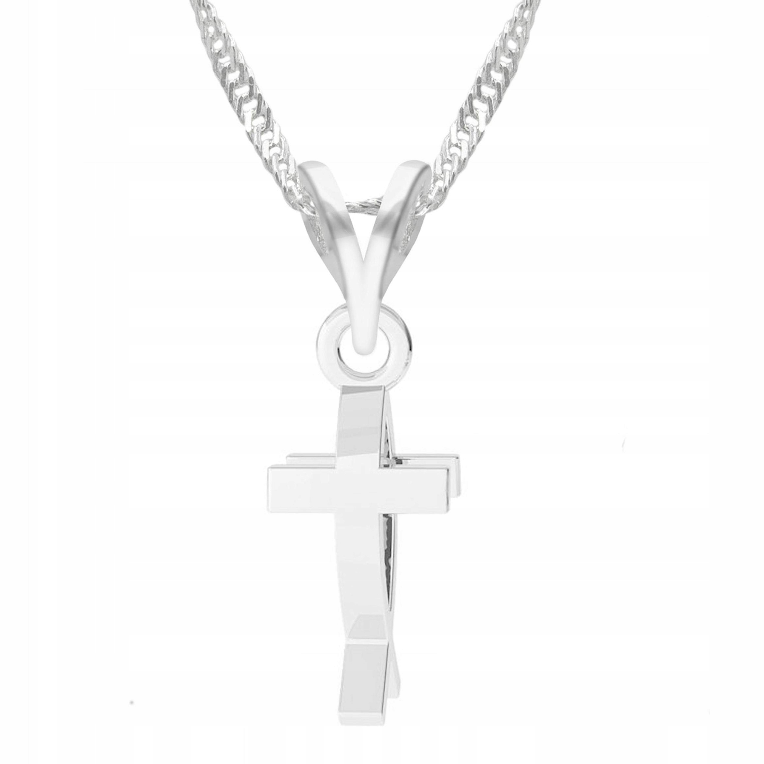 Stříbrný náhrdelník Kříž Rybka Víra Křížkem Křížek Cross Stříbro 925