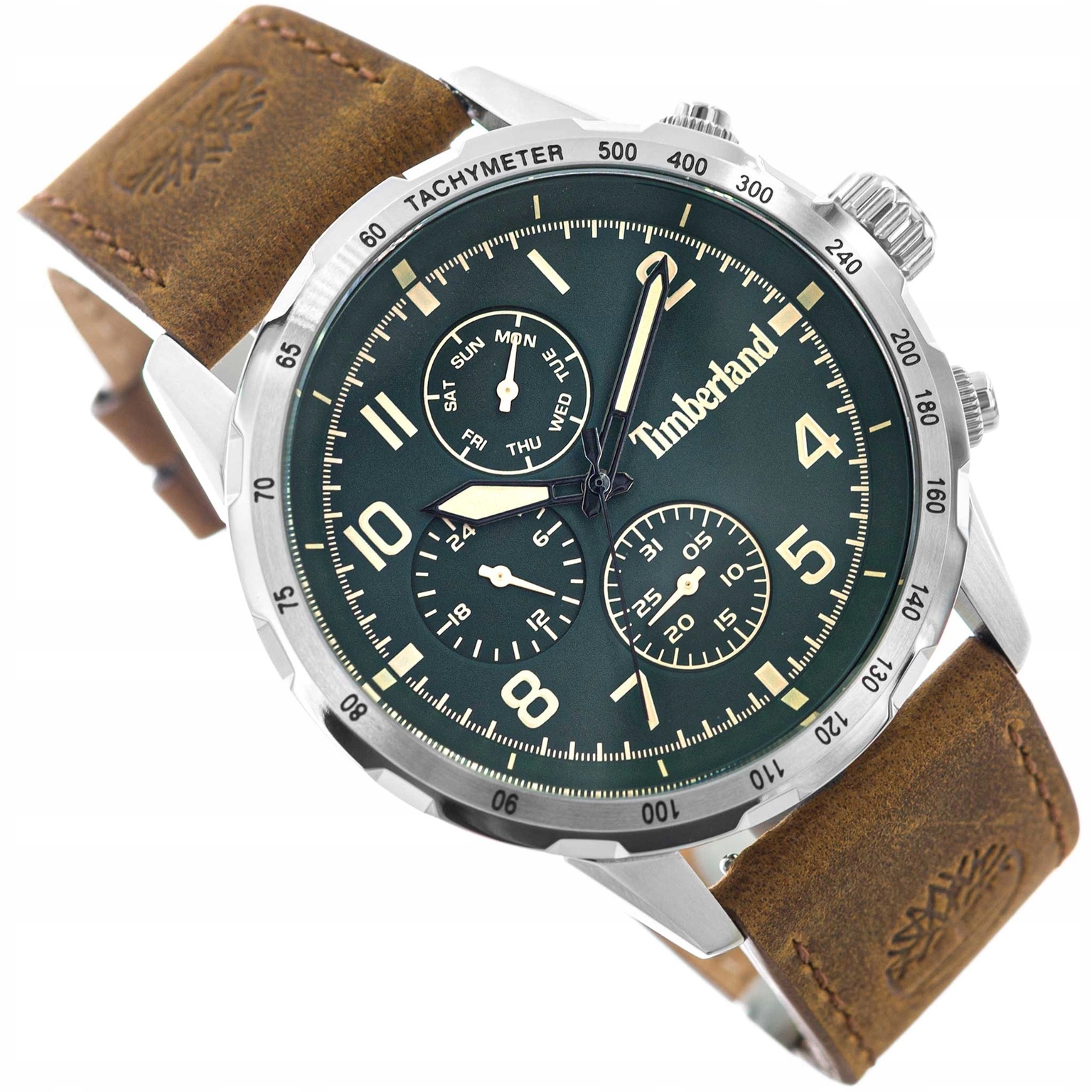 Pánské Hodinky Timberland TDWGF0055402 Campton Hnědé Na Řemínku Datumovka