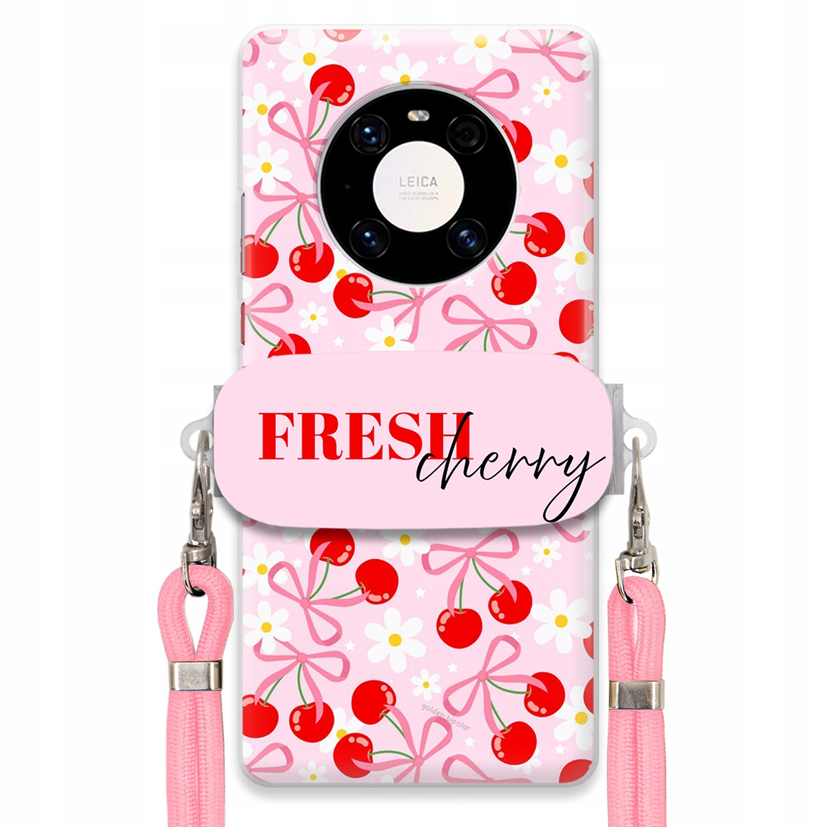 Puzdro pre Huawei Mate 40 Case Držiak na šnúrku Ružový Fresh Cherry Kokardy