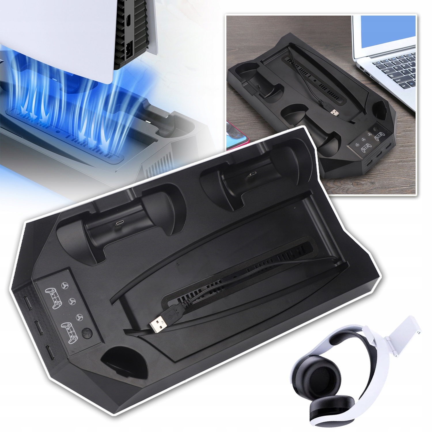 Pionowa Stacja Chłodząca I Ładująca Do Konsoli, Do Konsoli Playstation 5