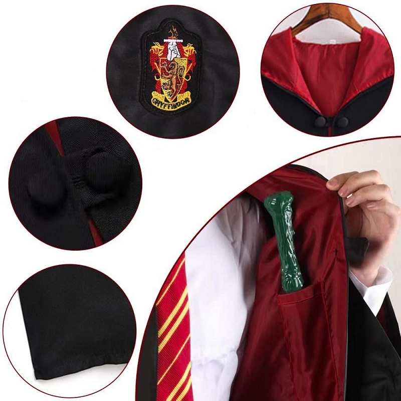 STRÓJ PRZEBRANIE HARRY POTTER GRYFFINDOR PELERYNA CZARODZIEJA TOGA L/XL Szerokość pod pachami 54 cm