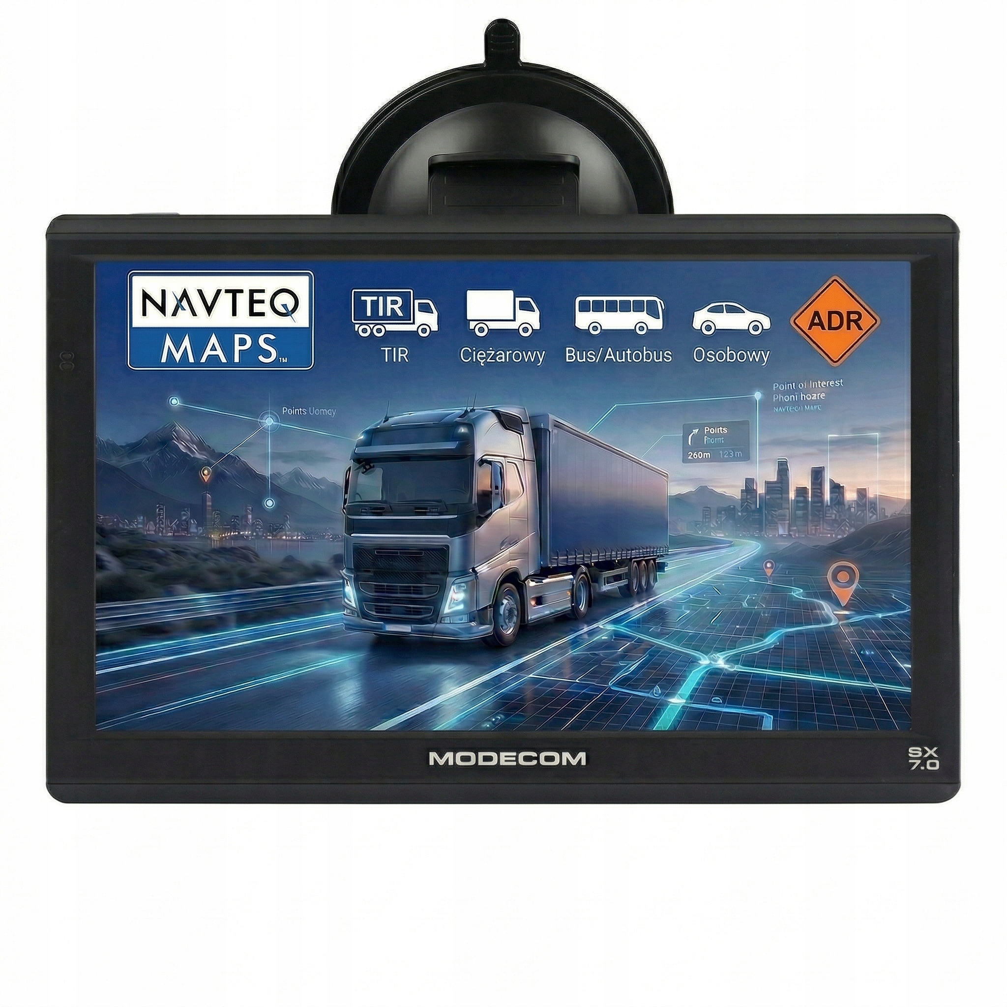 Nawigacja 7 cali dla Ciężarówki Modecom Sx 7.0 mapy Tir Bus Fotoradary 2026