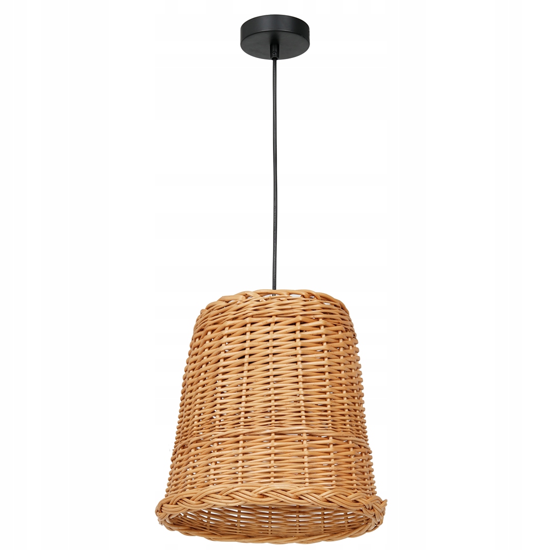 Závěsná lampa Vimini Hnědá Černá Ratan 1xE27 30x90 cm Stropní Svítidlo Dům