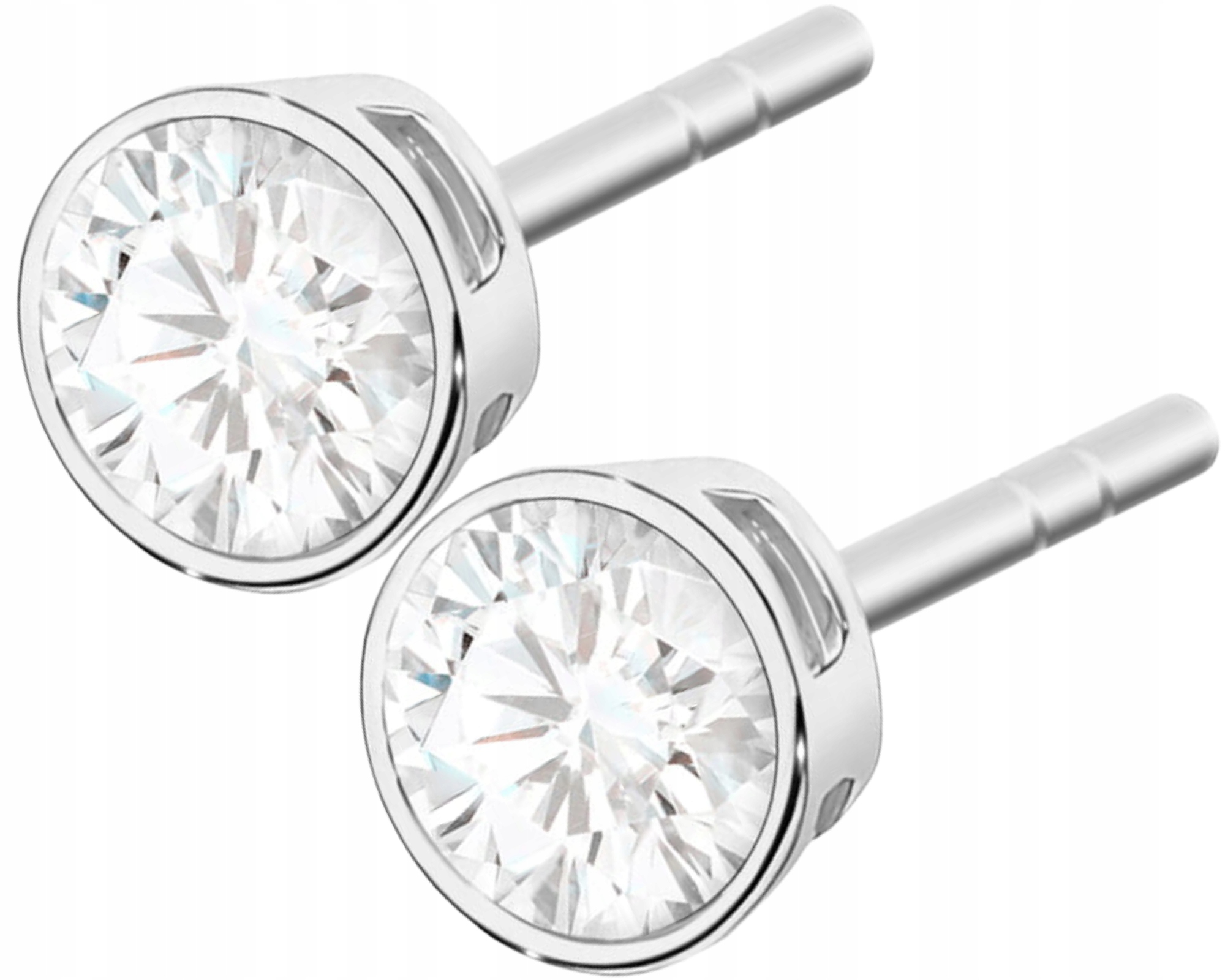 Náušnice v bílém zlatě s briliantovými šrouby 585