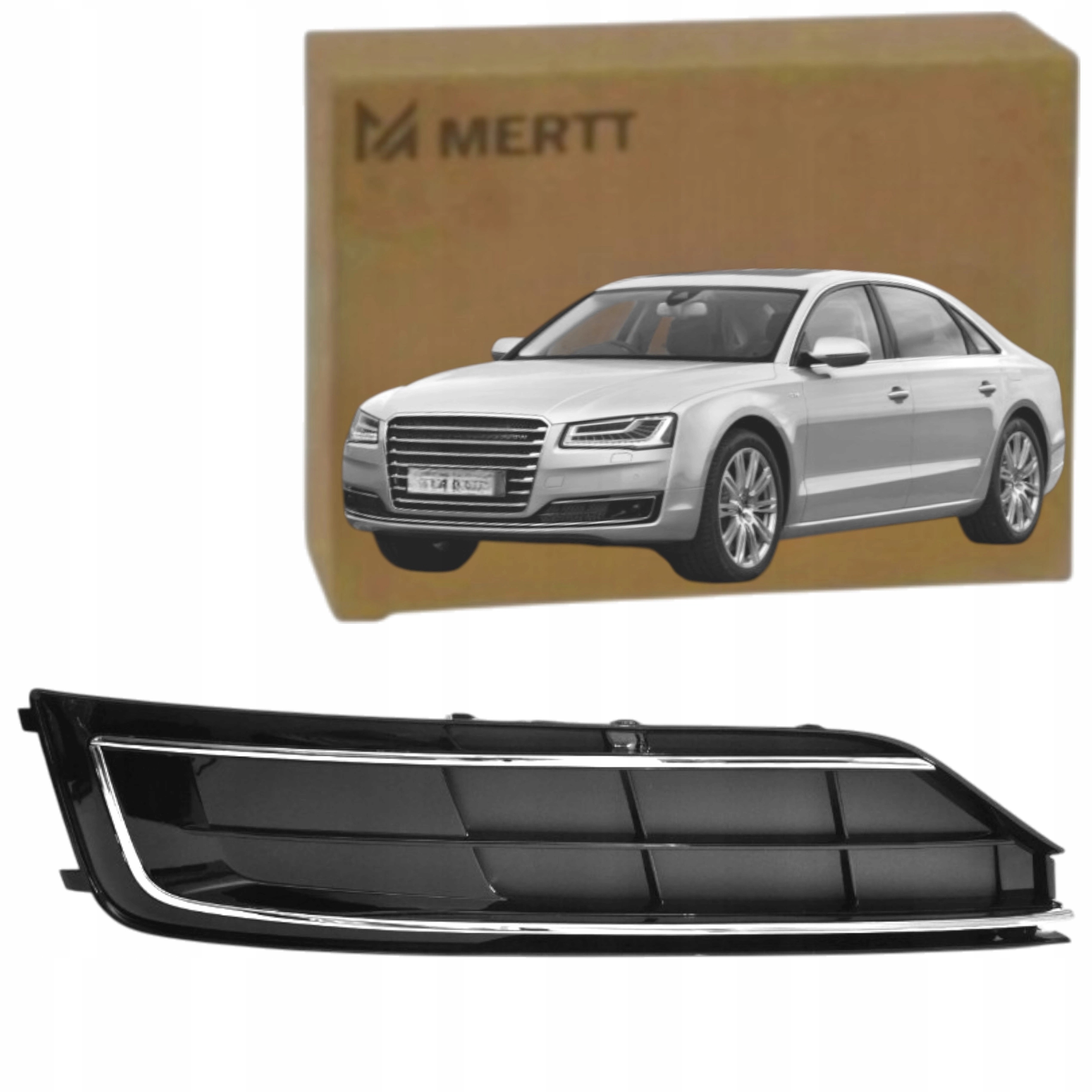 Kratka Atrapa přední krytka Pravá Černá Audi A8 D4 13-18 LCI 4H0807680